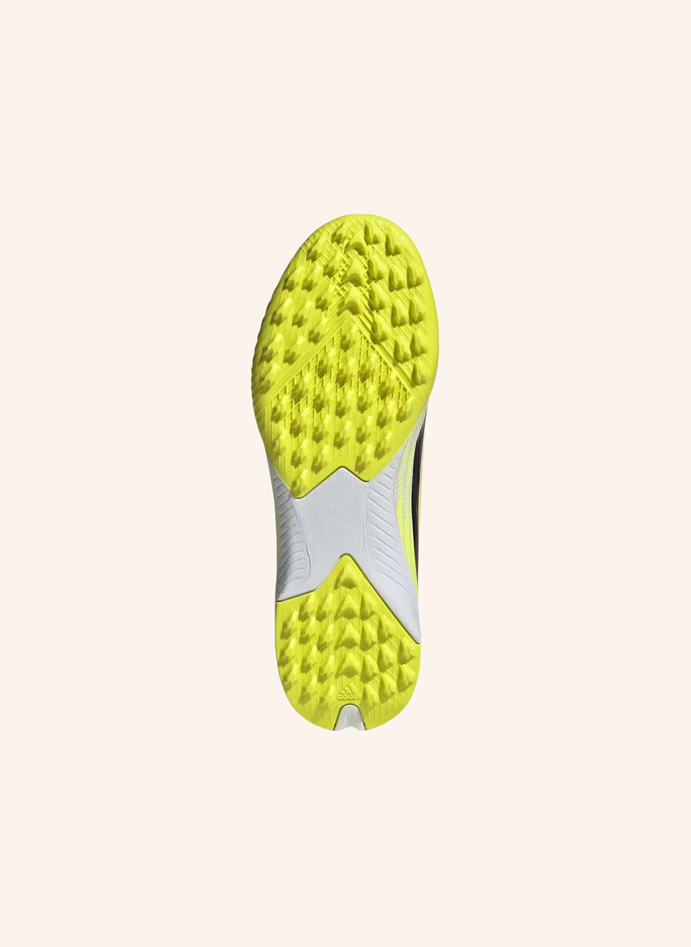 adidas F50 LEAGUE LACELESS TURF KIDS FUSSBALLSCHUH: GELB/ SCHWARZ/ ROT