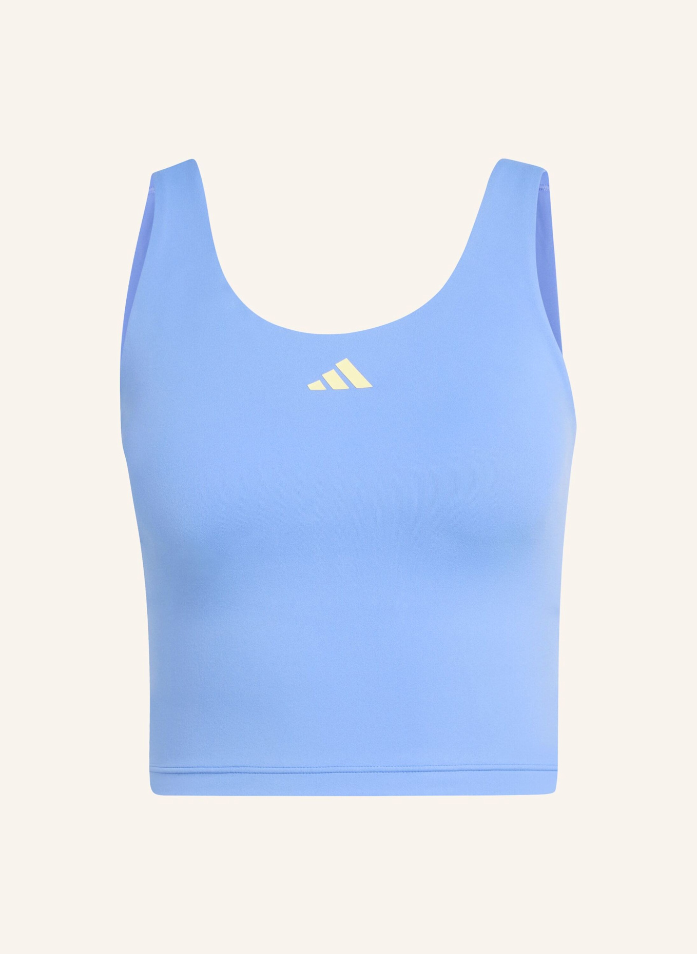 adidas 3-STREIFEN STUDIO ALL ME TANKTOP, LEICHT STÜTZEND: BLAU