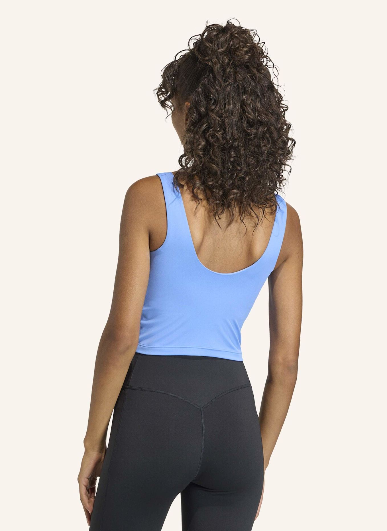 adidas 3-STREIFEN STUDIO ALL ME TANKTOP, LEICHT STÜTZEND: BLAU