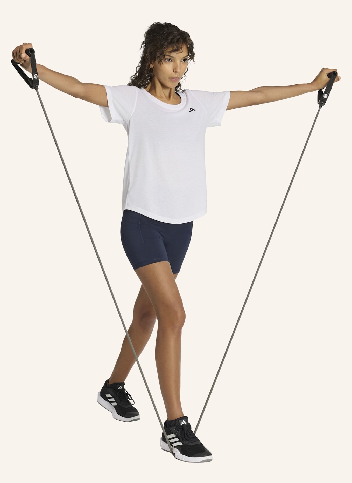 adidas 3-STREIFEN STUDIO ALL ME BOOTY LEGGINGS, KURZ: BLAU