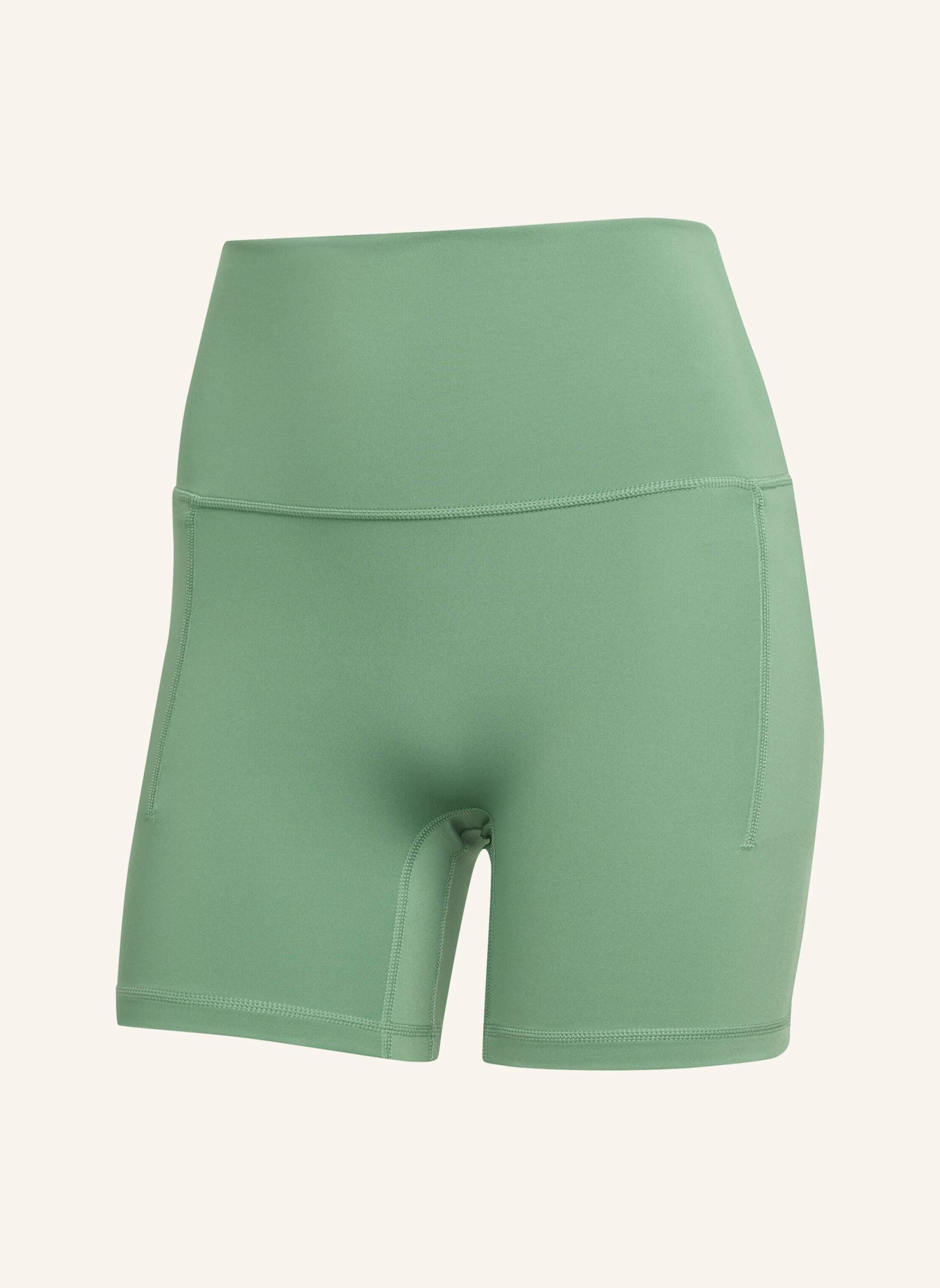 adidas 3-STREIFEN STUDIO ALL ME BOOTY LEGGINGS, KURZ: GRÜN