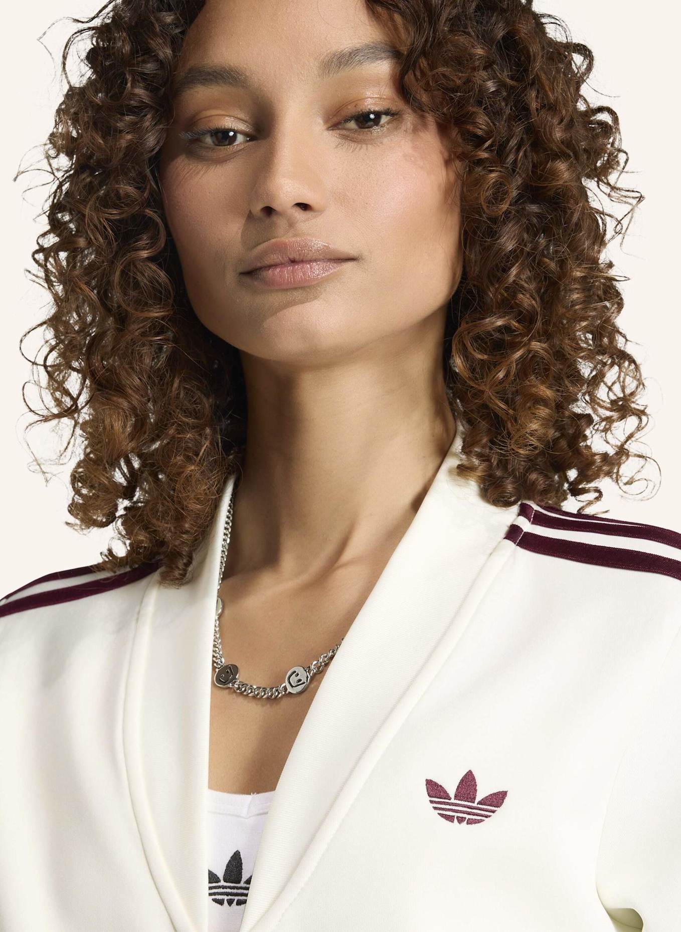 adidas Originals SUPERSTAR TRACK TOP MIT V-AUSSCHNITT: WEISS