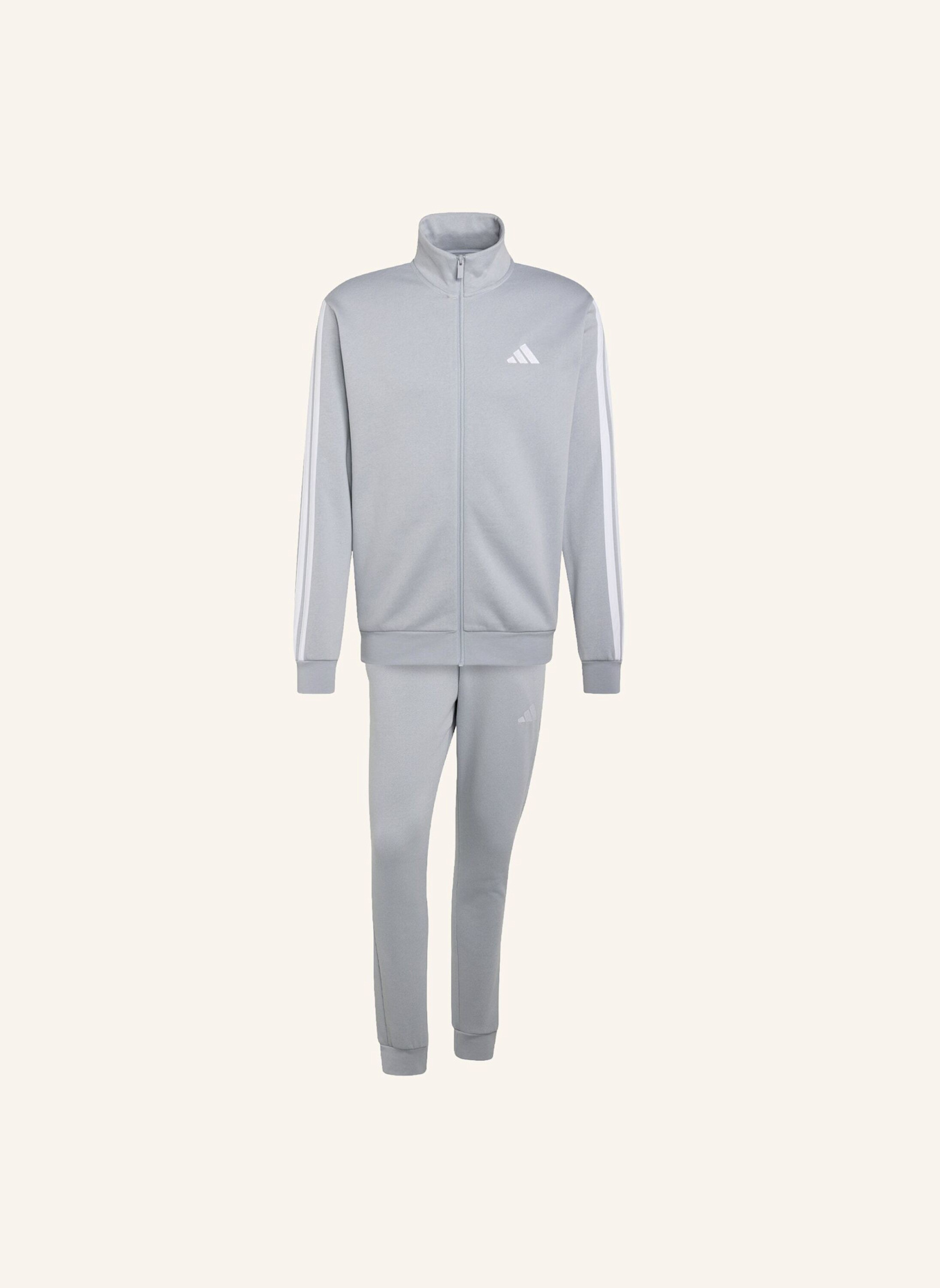 adidas 3-STREIFEN FLEECE TRAININGSANZUG: GRAU