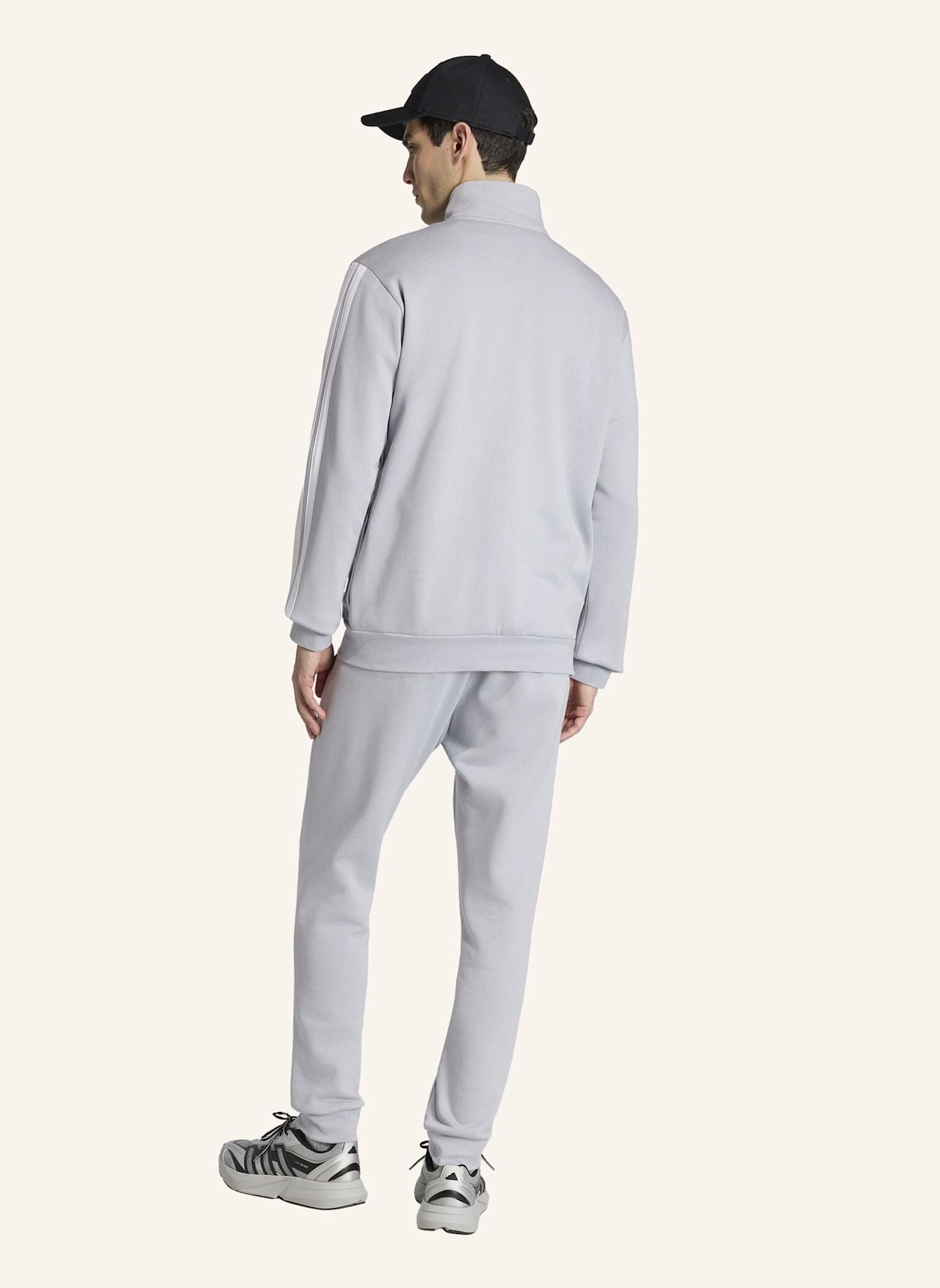 adidas 3-STREIFEN FLEECE TRAININGSANZUG: GRAU
