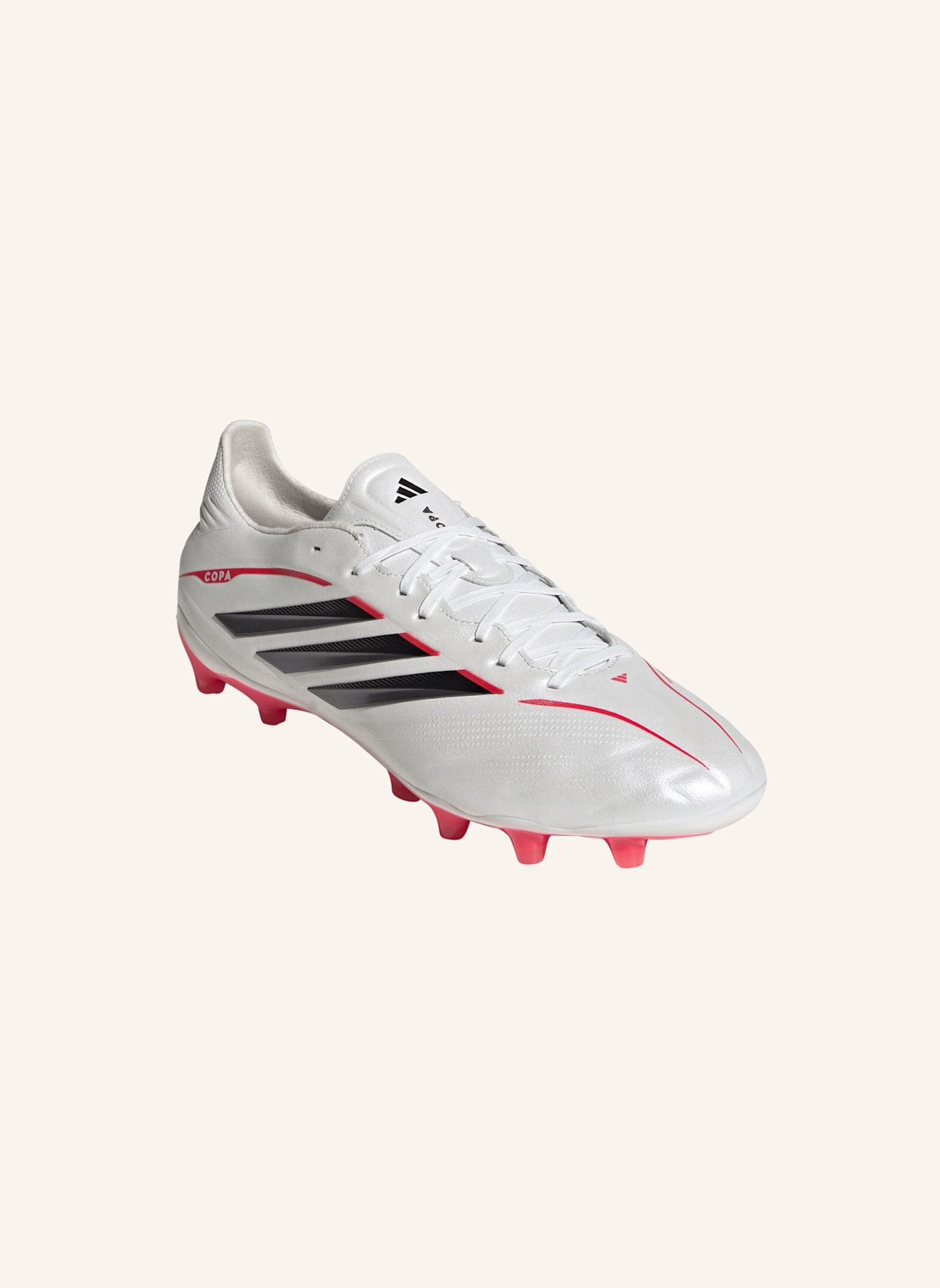 adidas COPA PURE IV PRO FG FUSSBALLSCHUH: WEISS/ SCHWARZ/ ROT