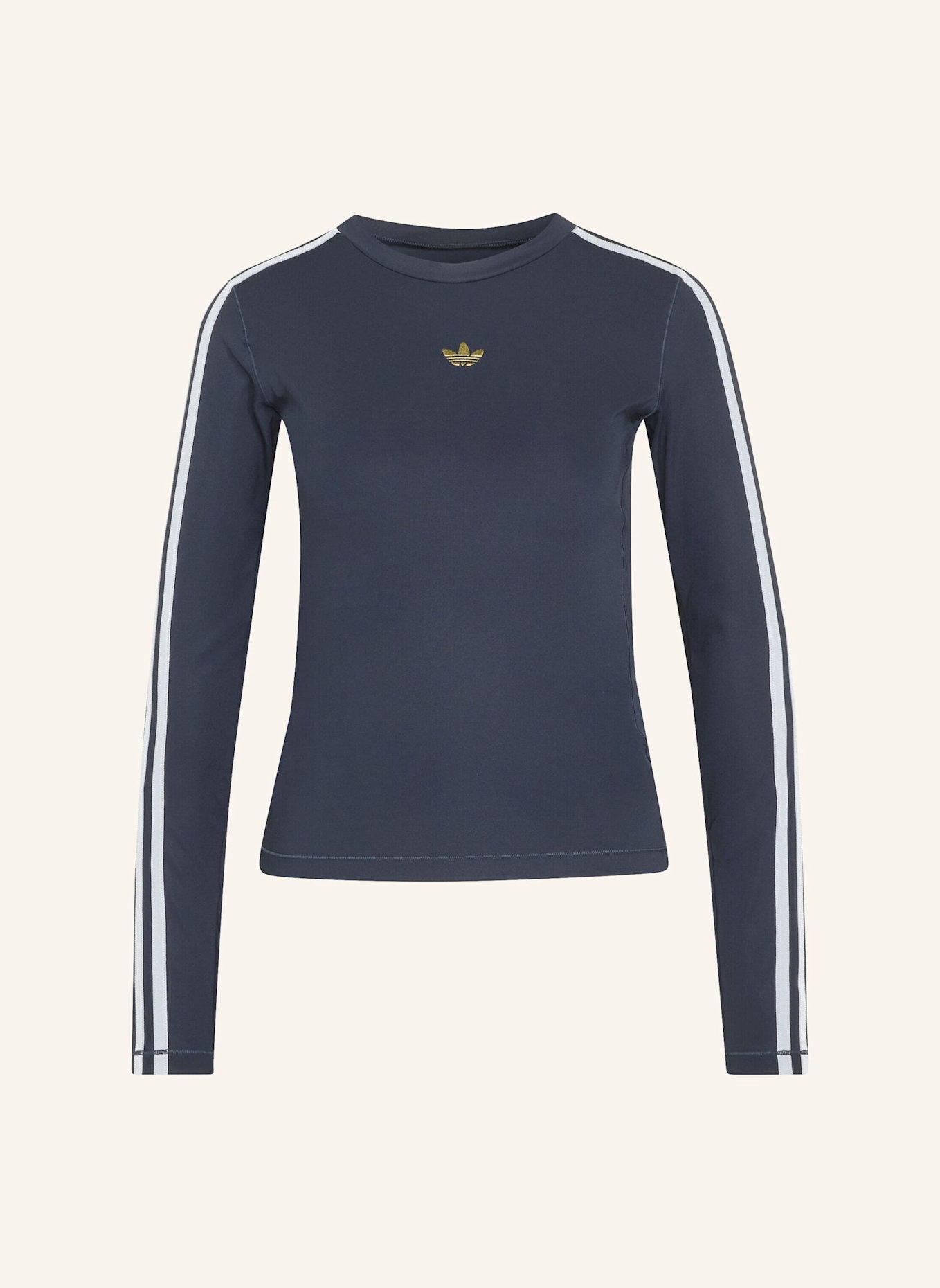 adidas Originals 3-STREIFEN LONG SLEEVE SHIRT: SCHWARZ/ BLAU