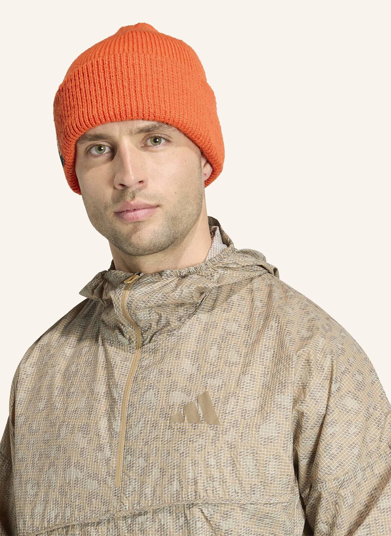 adidas TERREX TERREX XPLORIC CLIMA365 PRINTED WIND ANORAK: BEIGE/ BRAUN