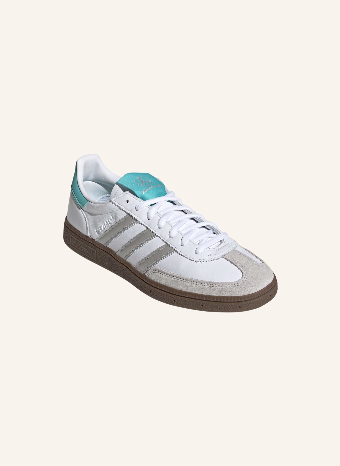 adidas Originals HANDBALL SPEZIAL MERCEDES SCHUH: WEISS/ SILBER/ BEIGE