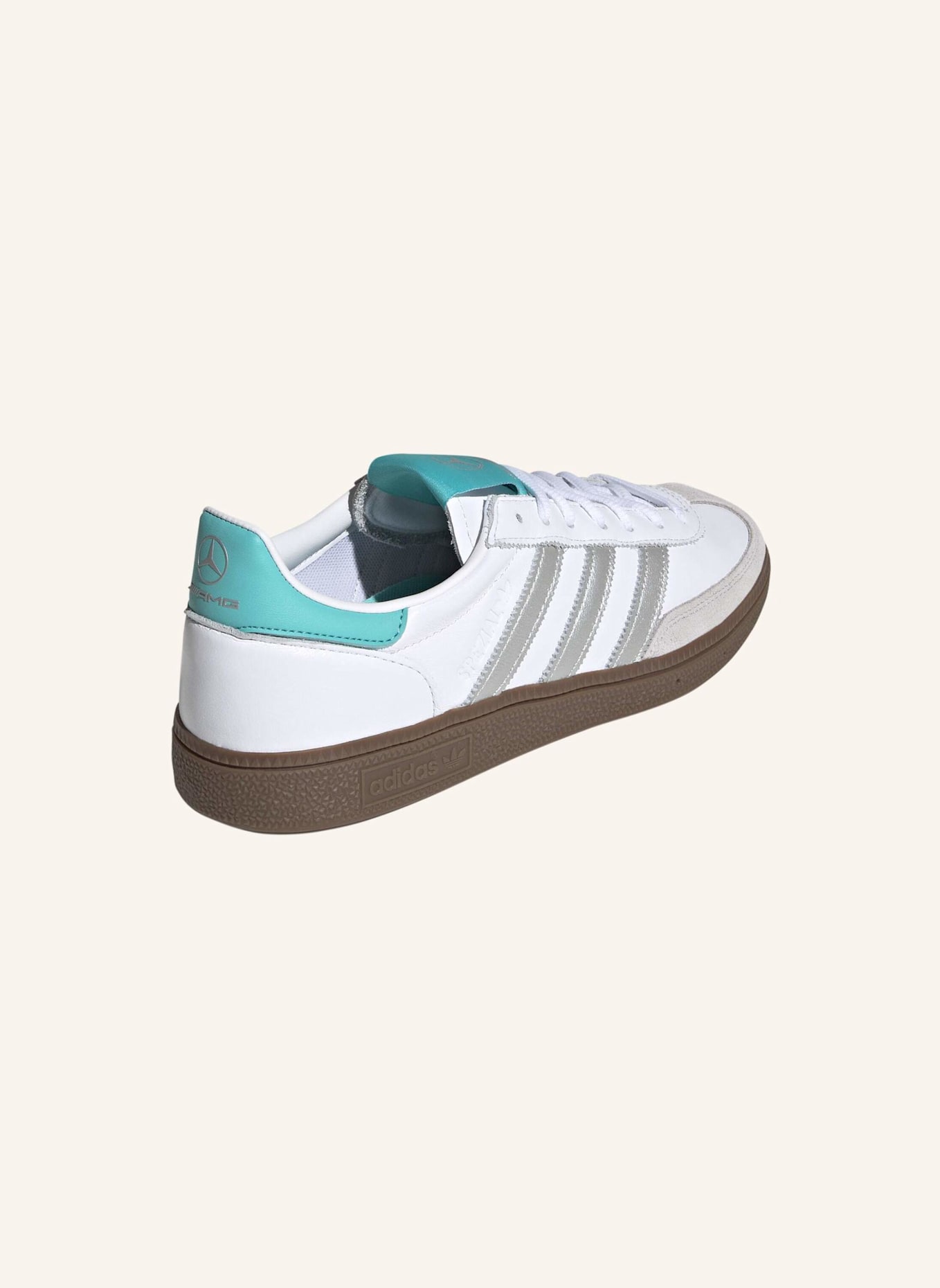 adidas Originals HANDBALL SPEZIAL MERCEDES SCHUH: WEISS/ SILBER/ BEIGE