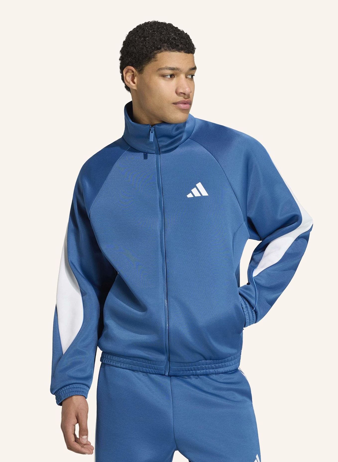 adidas STADIUM TRAININGSJACKE: PETROL/ WEISS/ BLAU
