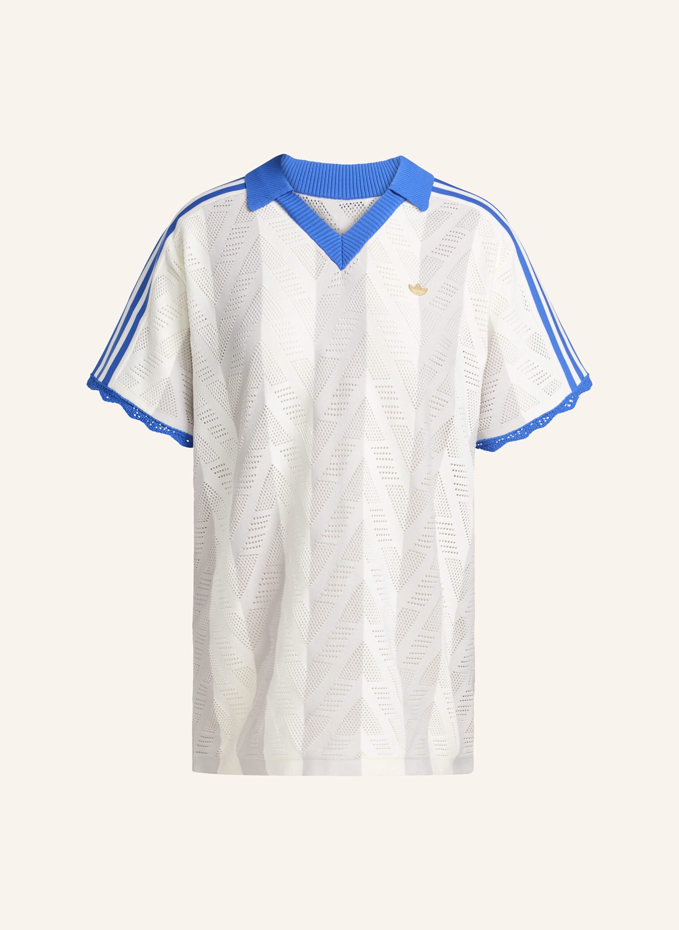 adidas Originals KURZÄRMELIGES POLOSHIRT: WEISS/ GRAU