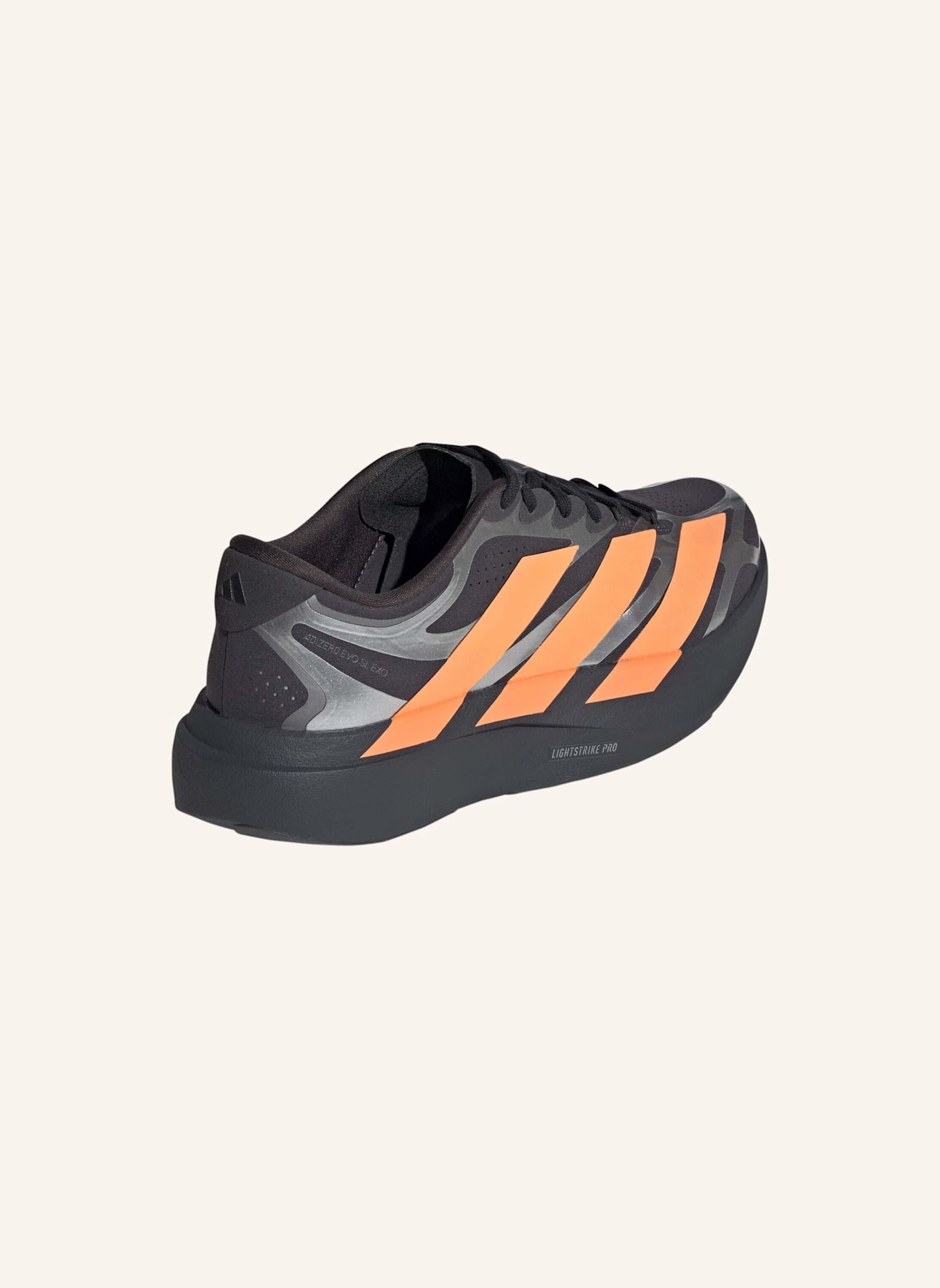 adidas ADIZERO EVO SL EXO SCHUH: GRAU/ ORANGE/ SILBER