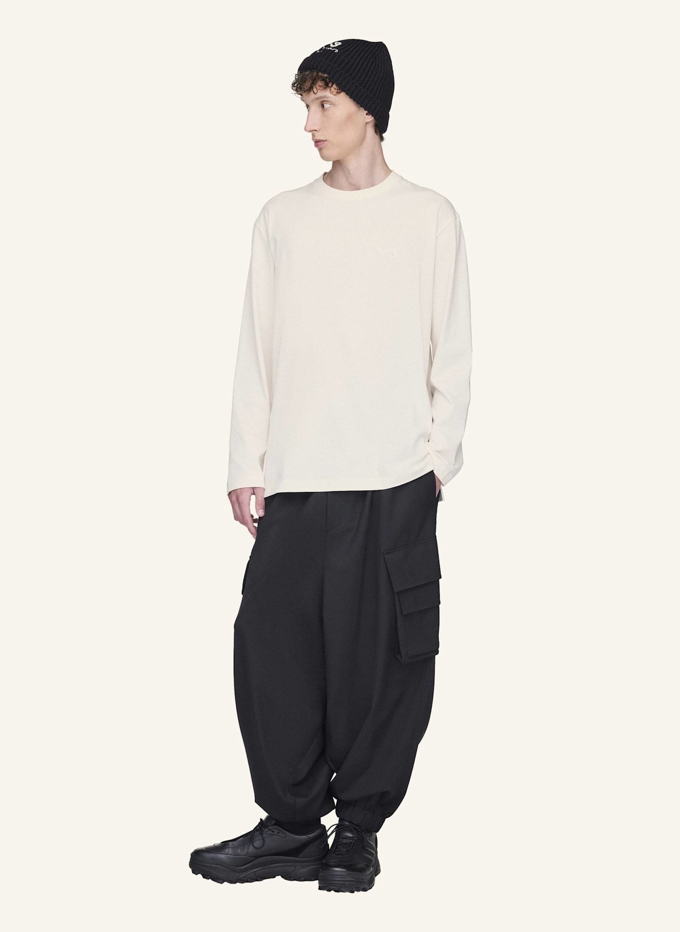 Y-3 Y-3 LOGO LANGARMSHIRT: WEISS