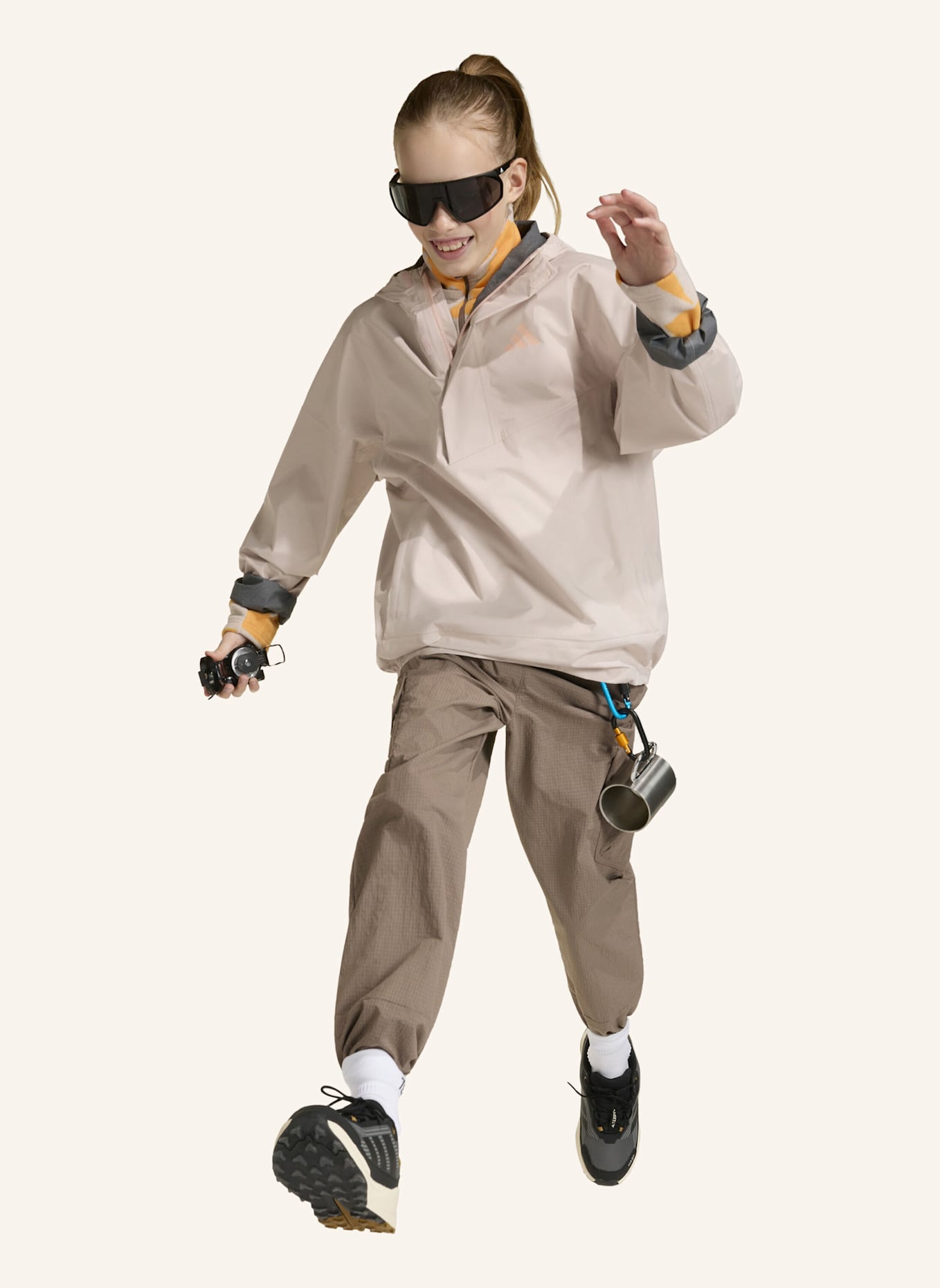 adidas TERREX TERREX KIDS XPLORIC 2.5 LAYER CLIMAPROOF ANORAK: ROSA