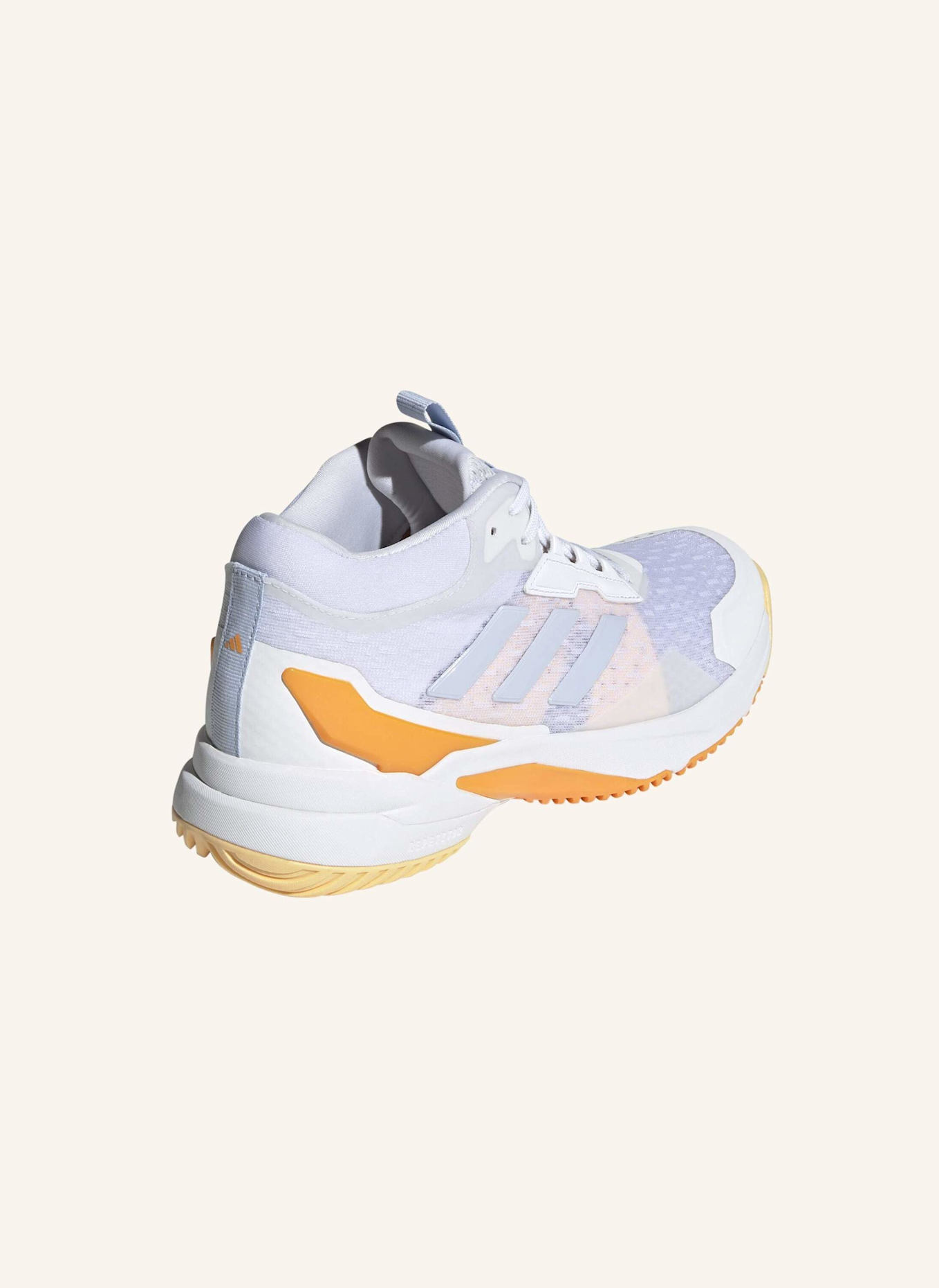 adidas CRAZYFLIGHT 6 MID SCHUH FÜR HALLENSPORTARTEN: WEISS/ BLAU/ ORANGE