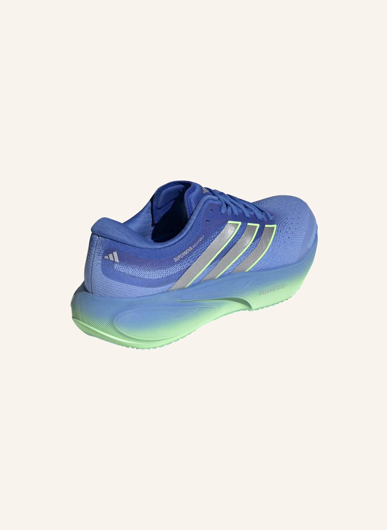adidas SUPERNOVA SOLUTION 3 LAUFSCHUHE: BLAU/ SILBER/ NEONGRÜN