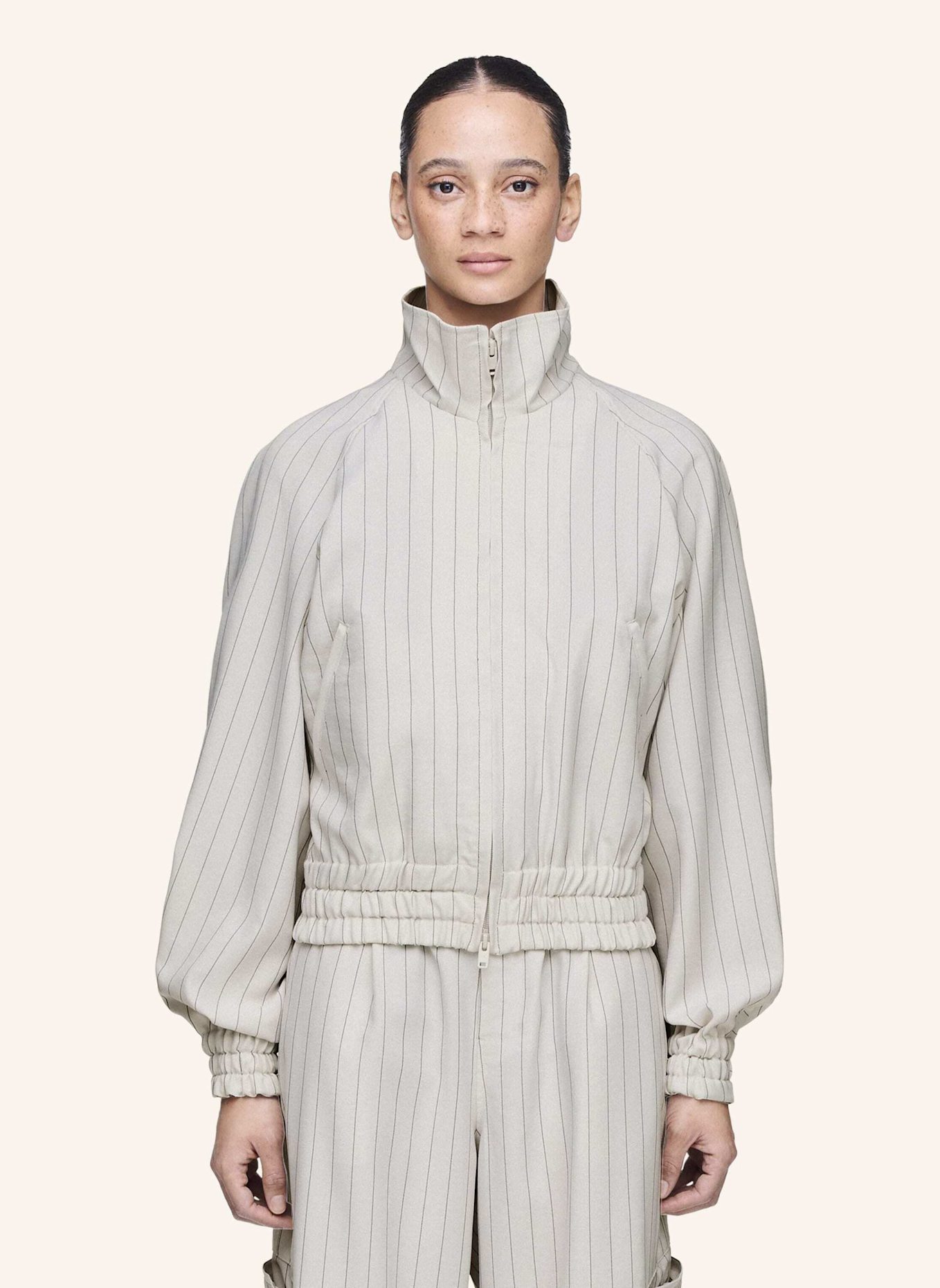 Y-3 Y-3 PINSTRIPE SPORT UNIFORM BLOUSON: GRAU