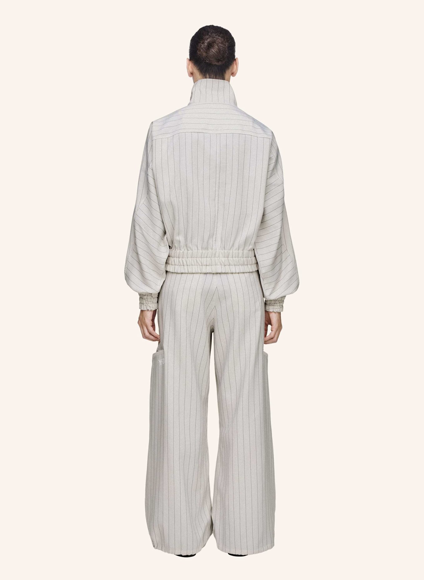 Y-3 Y-3 PINSTRIPE SPORT UNIFORM BLOUSON: GRAU