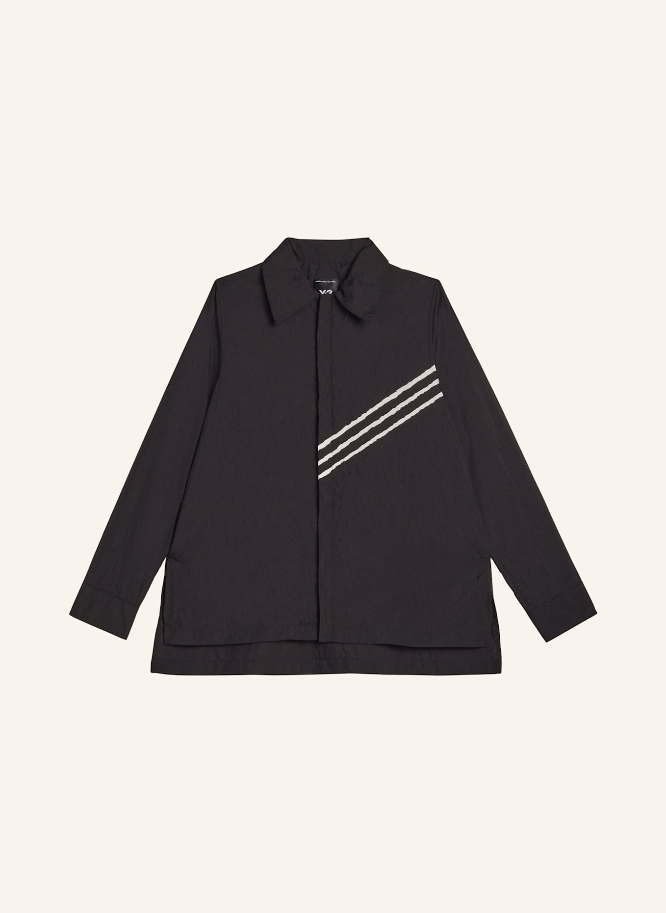 Y-3 Y-3 RAW EDGE 3-STREIFEN HEMD: SCHWARZ