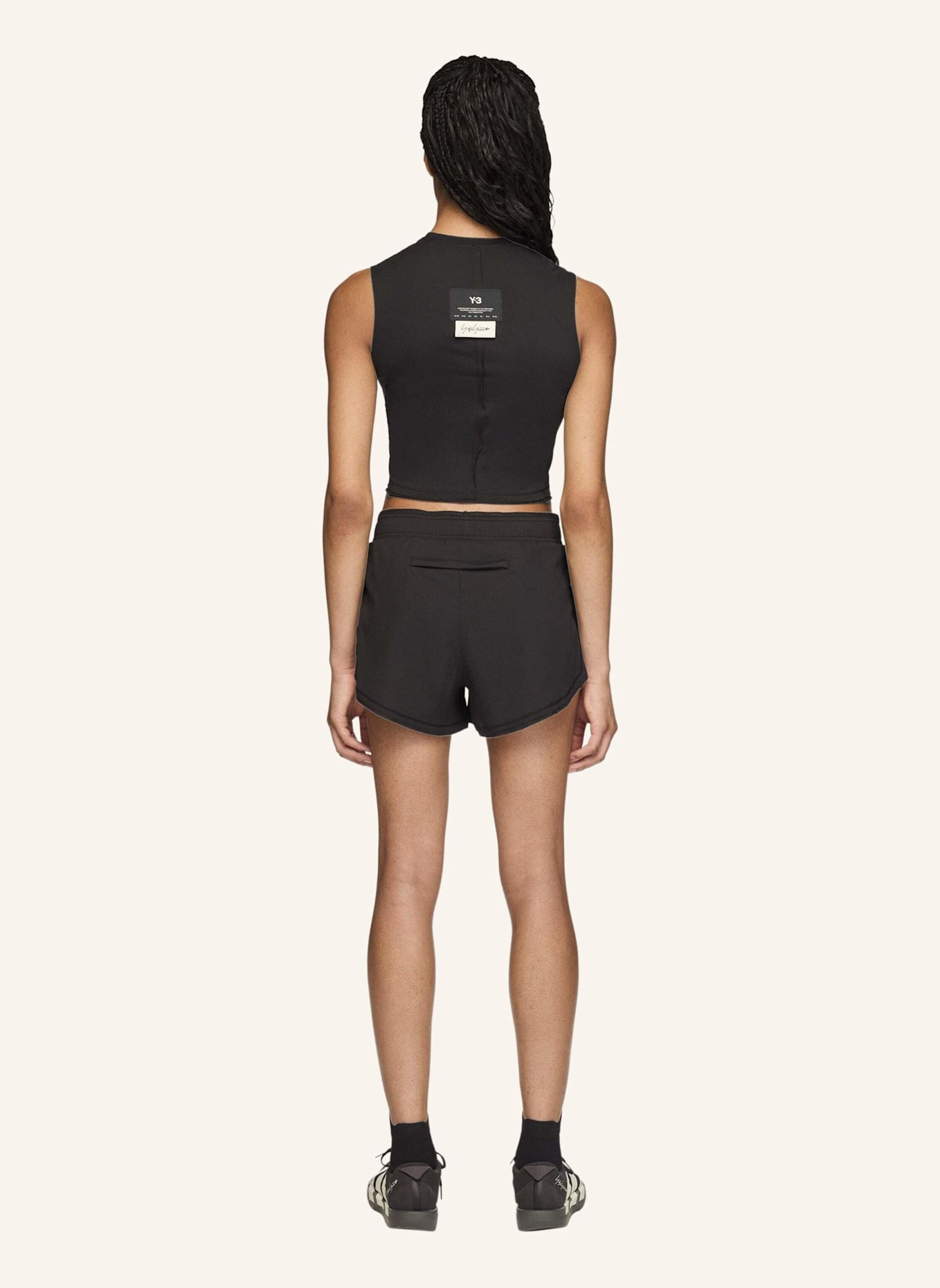Y-3 Y-3 RUNNING TANKTOP, KÜRZER GESCHNITTEN: SCHWARZ