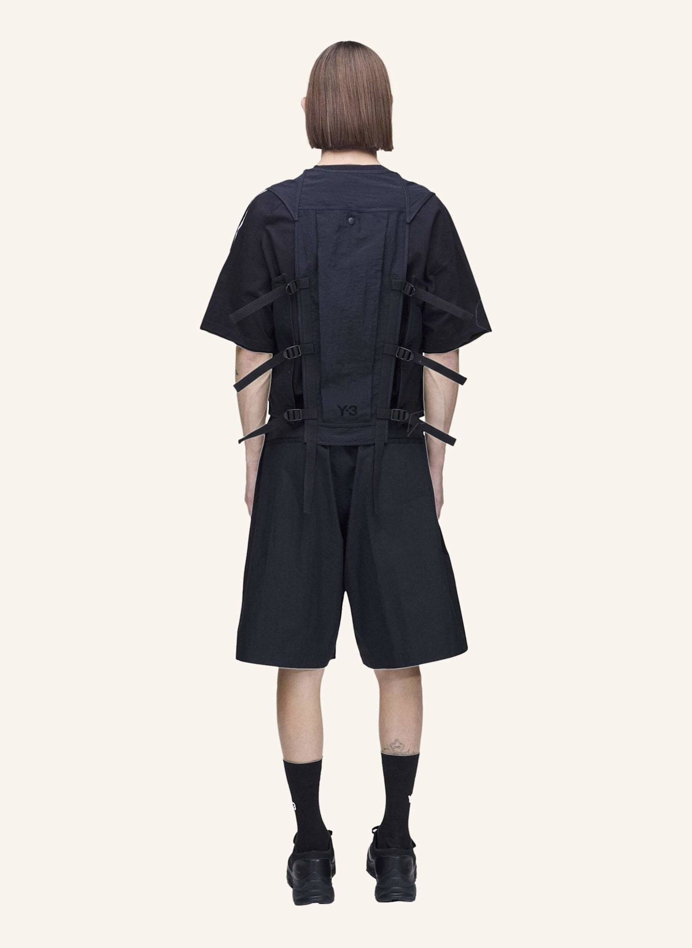 Y-3 Y-3 UT SHORTS, WEITES BEIN: SCHWARZ