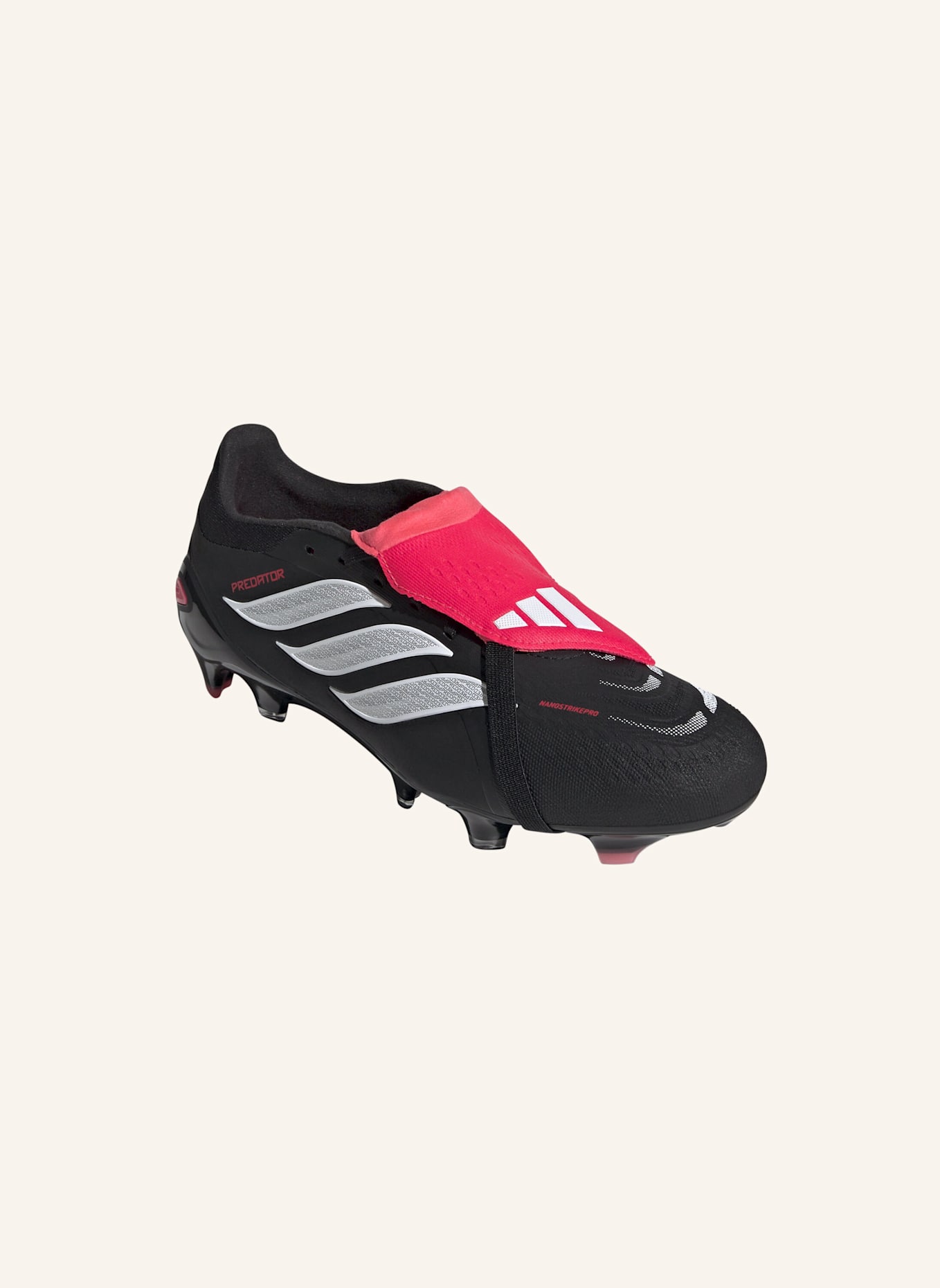 adidas PREDATOR PRO FOLD-OVER TONGUE FIRM GROUND FUSSBALLSCHUH: SCHWARZ