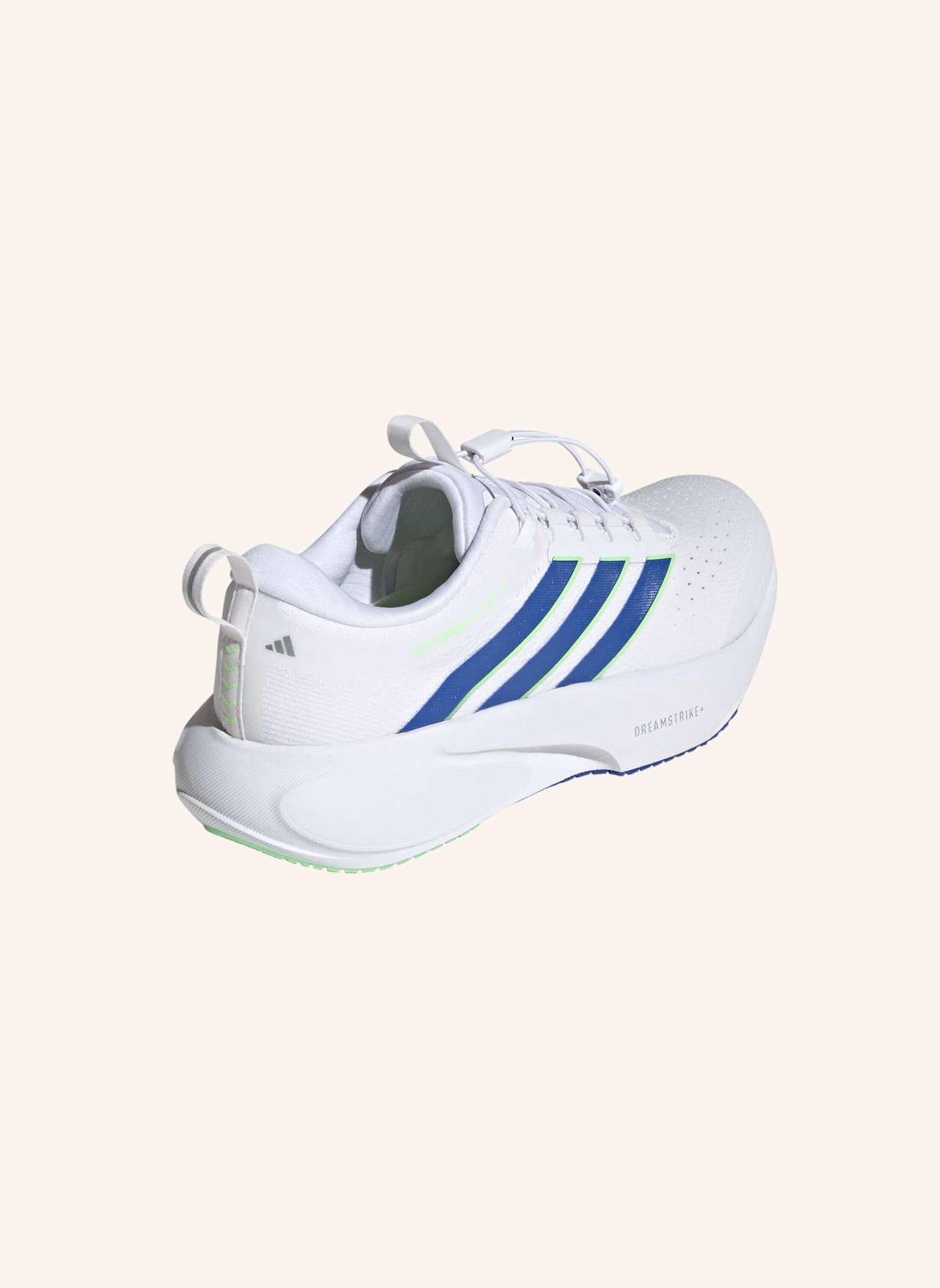 adidas SUPERNOVA RISE 3 ADAPTIVE LAUFSCHUH: WEISS/ BLAU/ NEONGRÜN