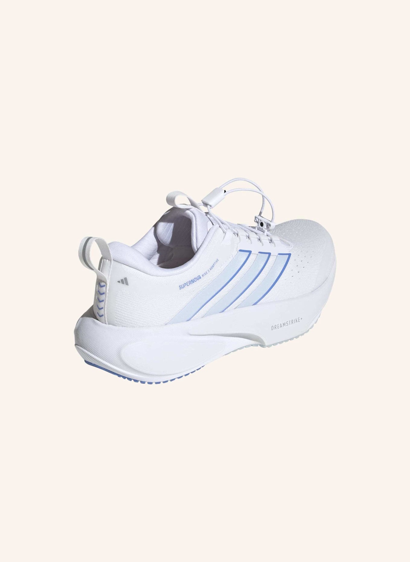 adidas SUPERNOVA RISE 3 ADAPTIVE LAUFSCHUH: WEISS/ BLAU/ SILBER