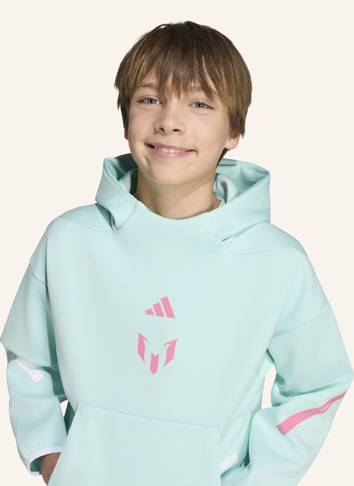 adidas MESSI ZNE HOODIE KIDS SWEATSHIRT: GRÜN