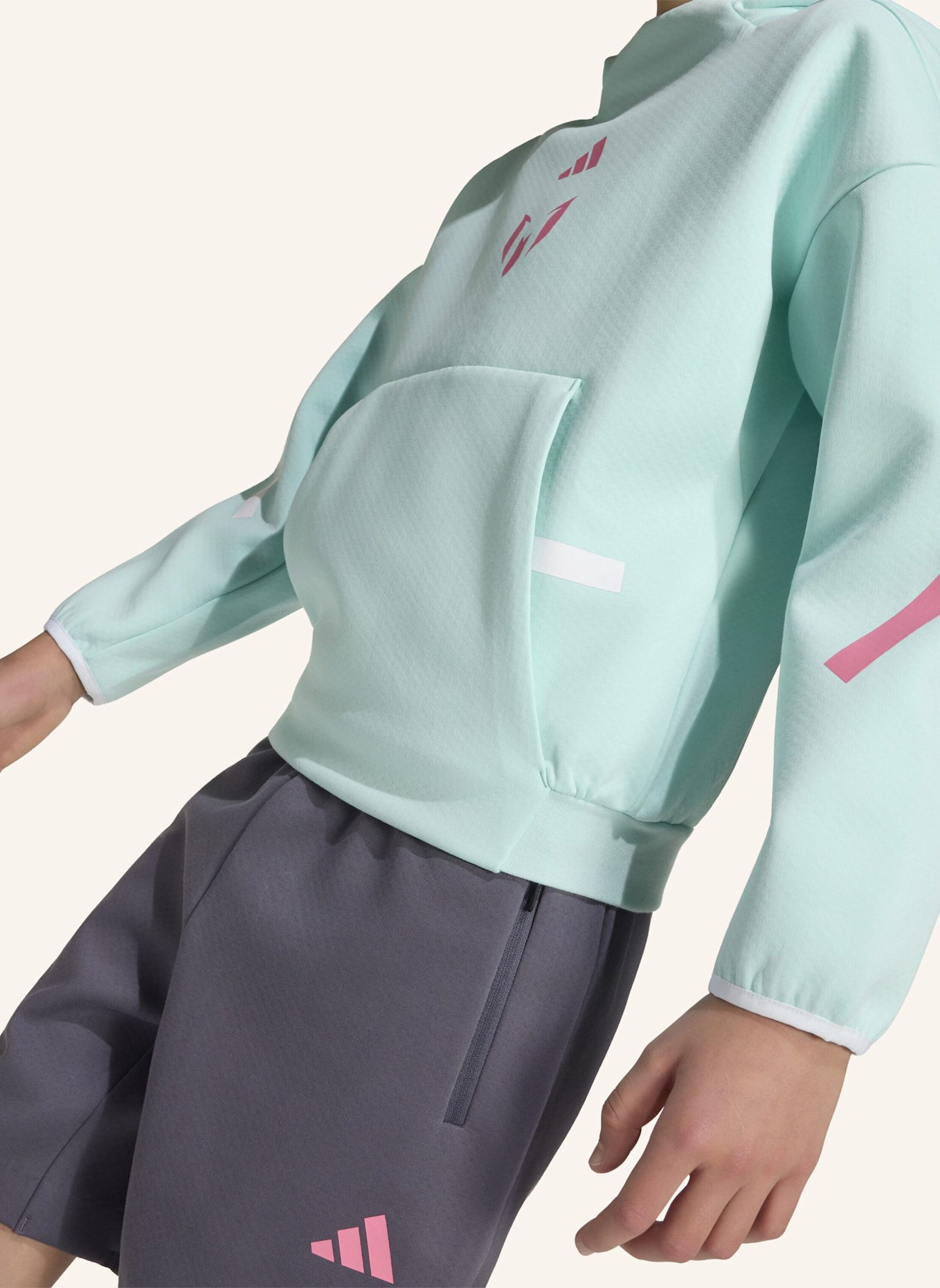 adidas MESSI ZNE HOODIE KIDS SWEATSHIRT: GRÜN