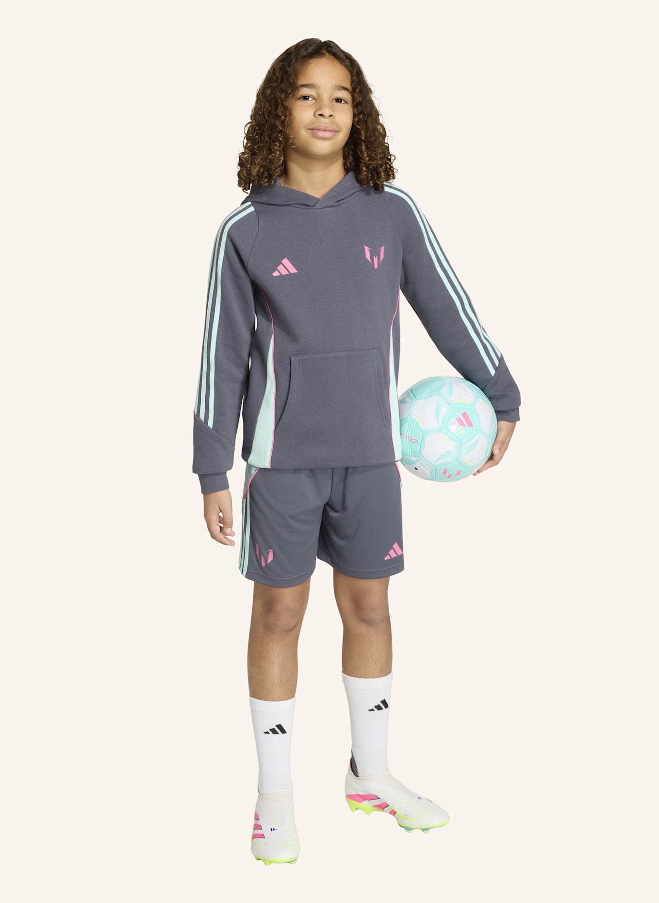 adidas MESSI KIDS HOODIE: LILA