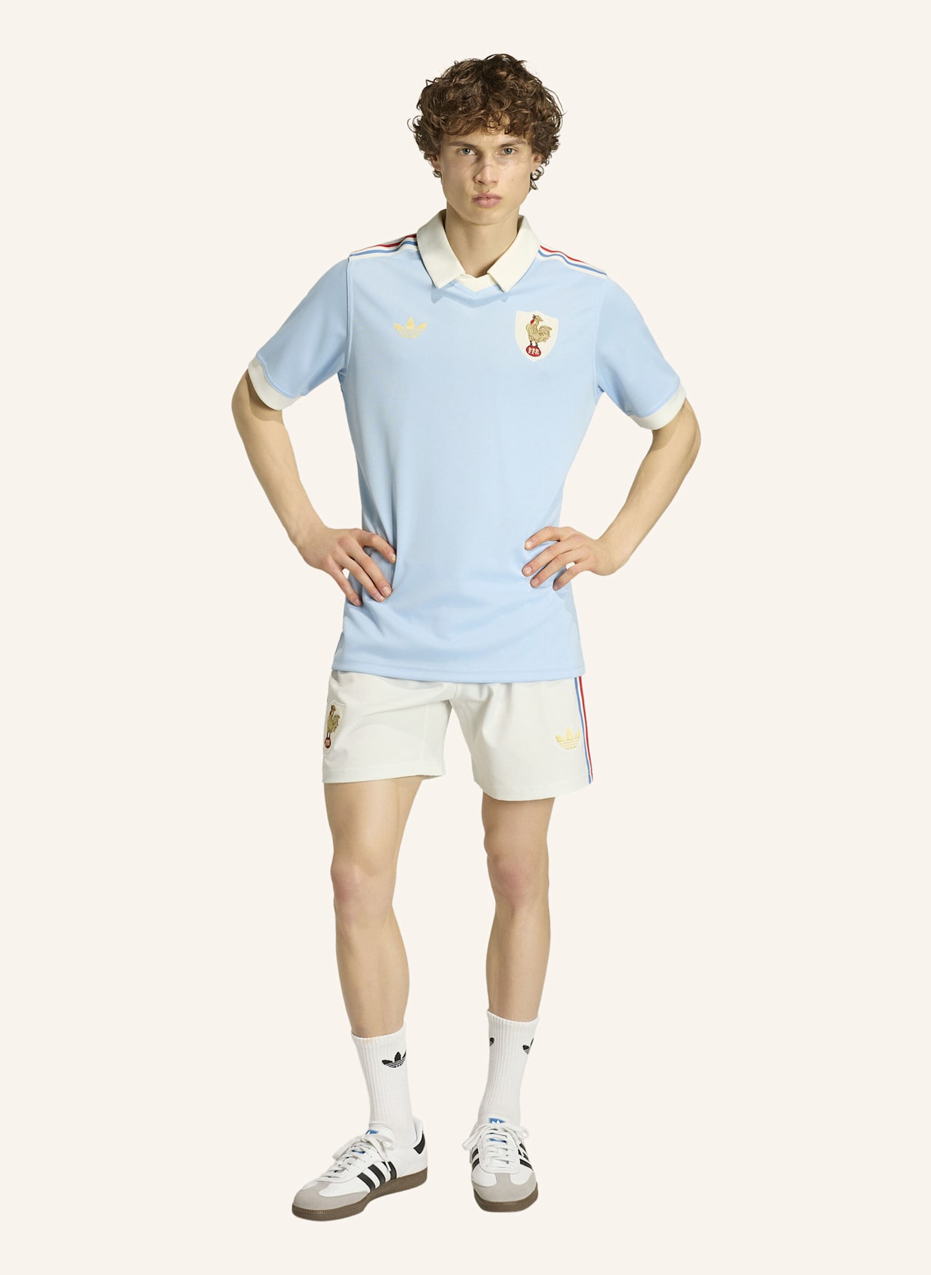 adidas FRANKREICH RUGBY 120 YEARS CRUNCH REPLICA SHORTS: WEISS