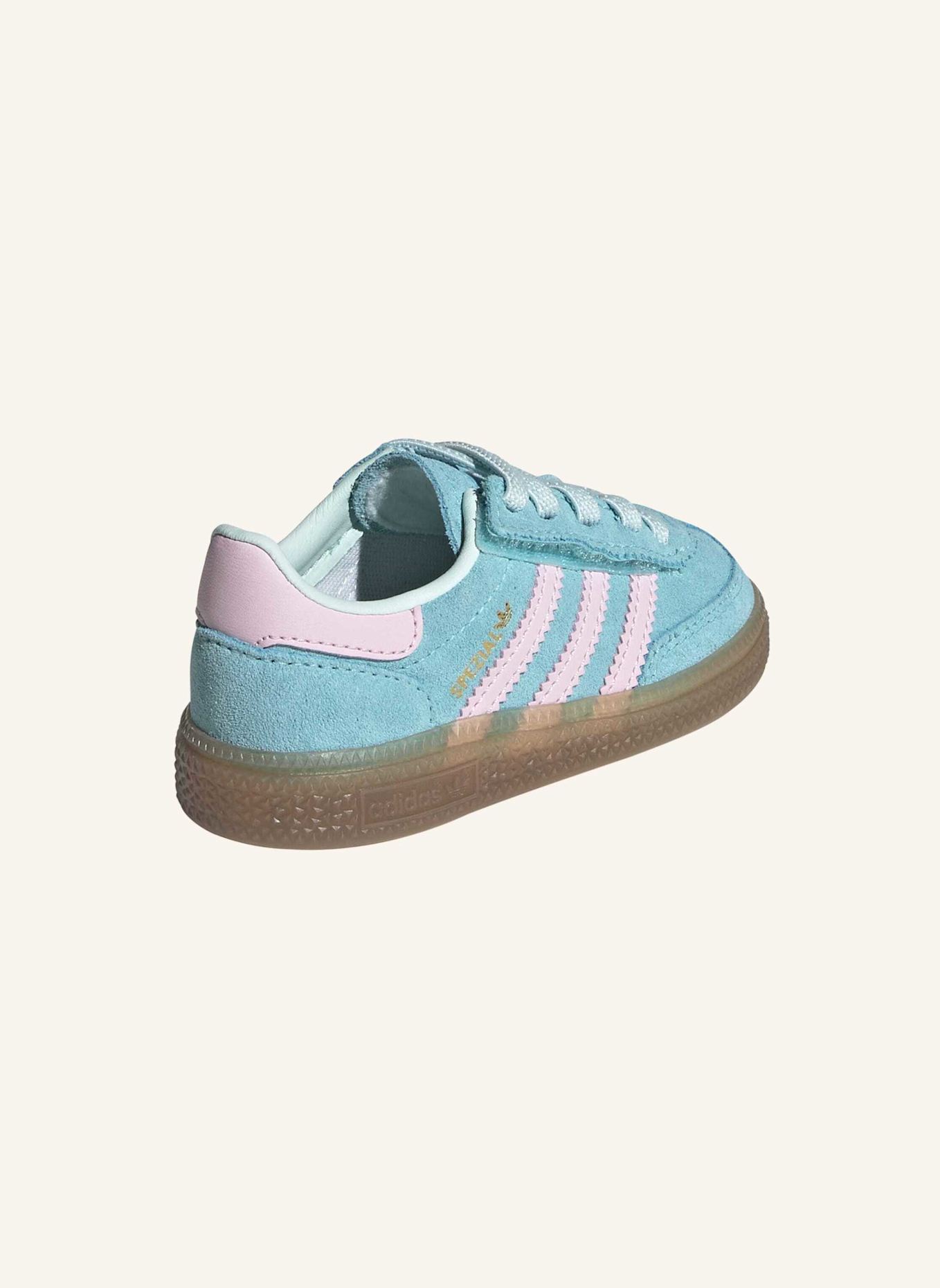 adidas Originals HANDBALL SPEZIAL COMFORT CLOSURE ELASTIC LACE KIDS SCHUH: GRÜN/ ROSA/ BEIGE