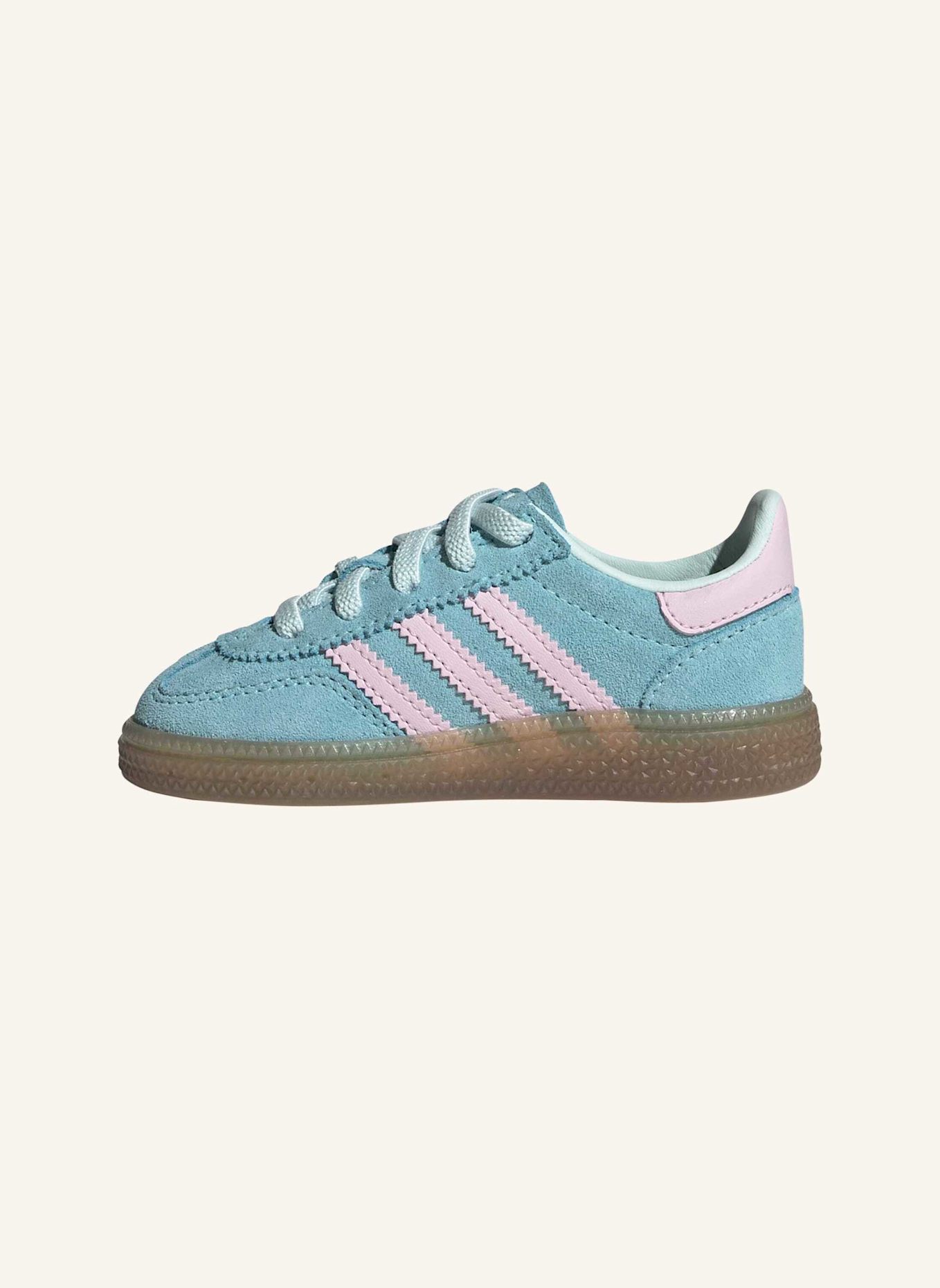adidas Originals HANDBALL SPEZIAL COMFORT CLOSURE ELASTIC LACE KIDS SCHUH: GRÜN/ ROSA/ BEIGE