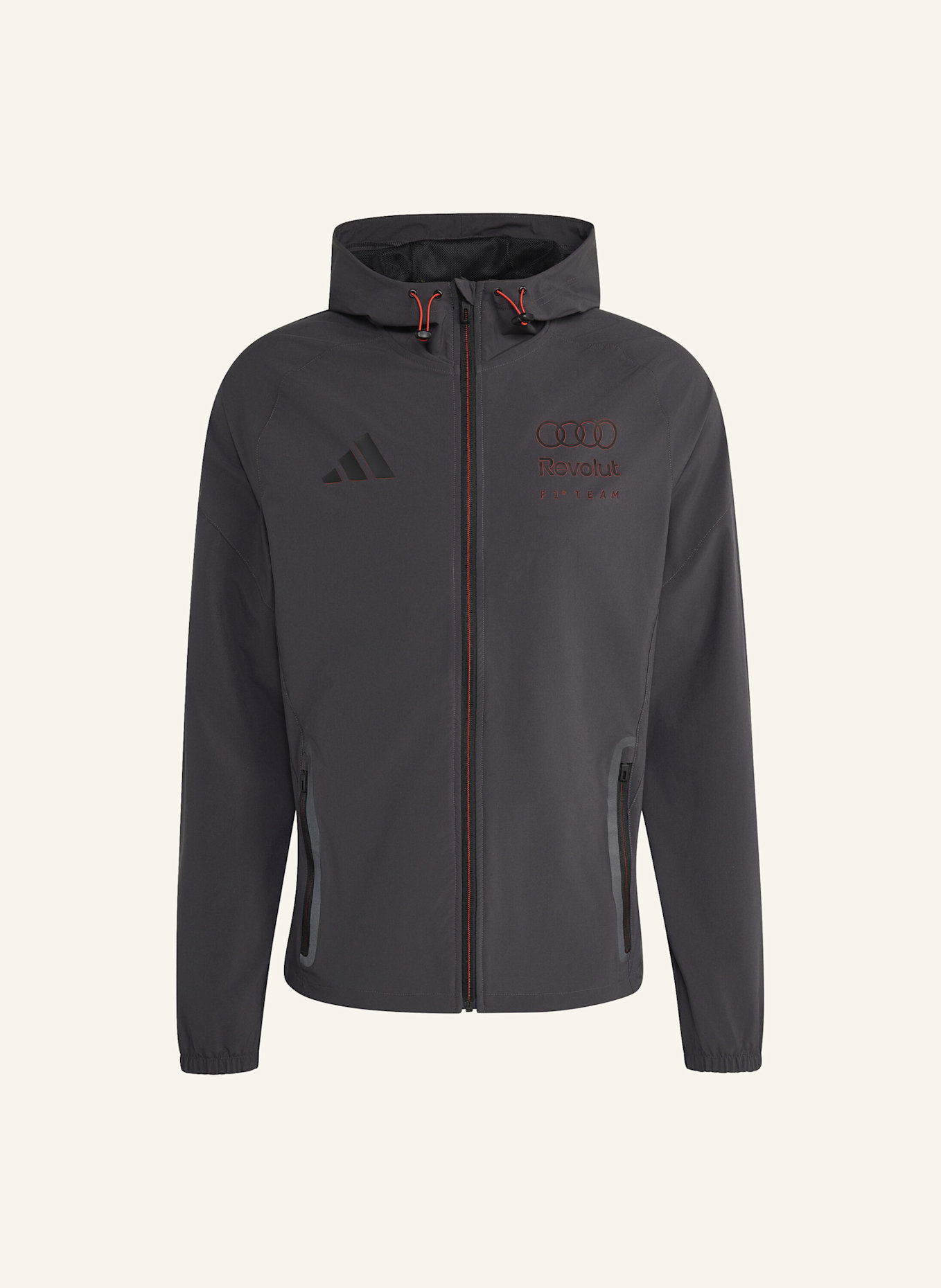 adidas AUDI REVOLUT F1 TEAM DNA VIS TECH JACKE: SCHWARZ/ ROT