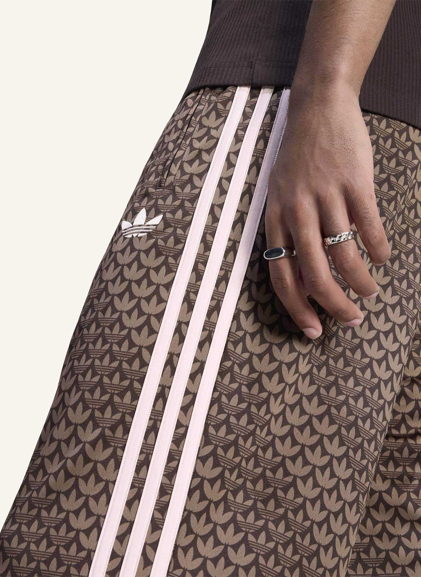 adidas Originals FIREBIRD MONOGRAM TRAININGSHOSE, LOCKER GESCHNITTEN: BRAUN/ PINK