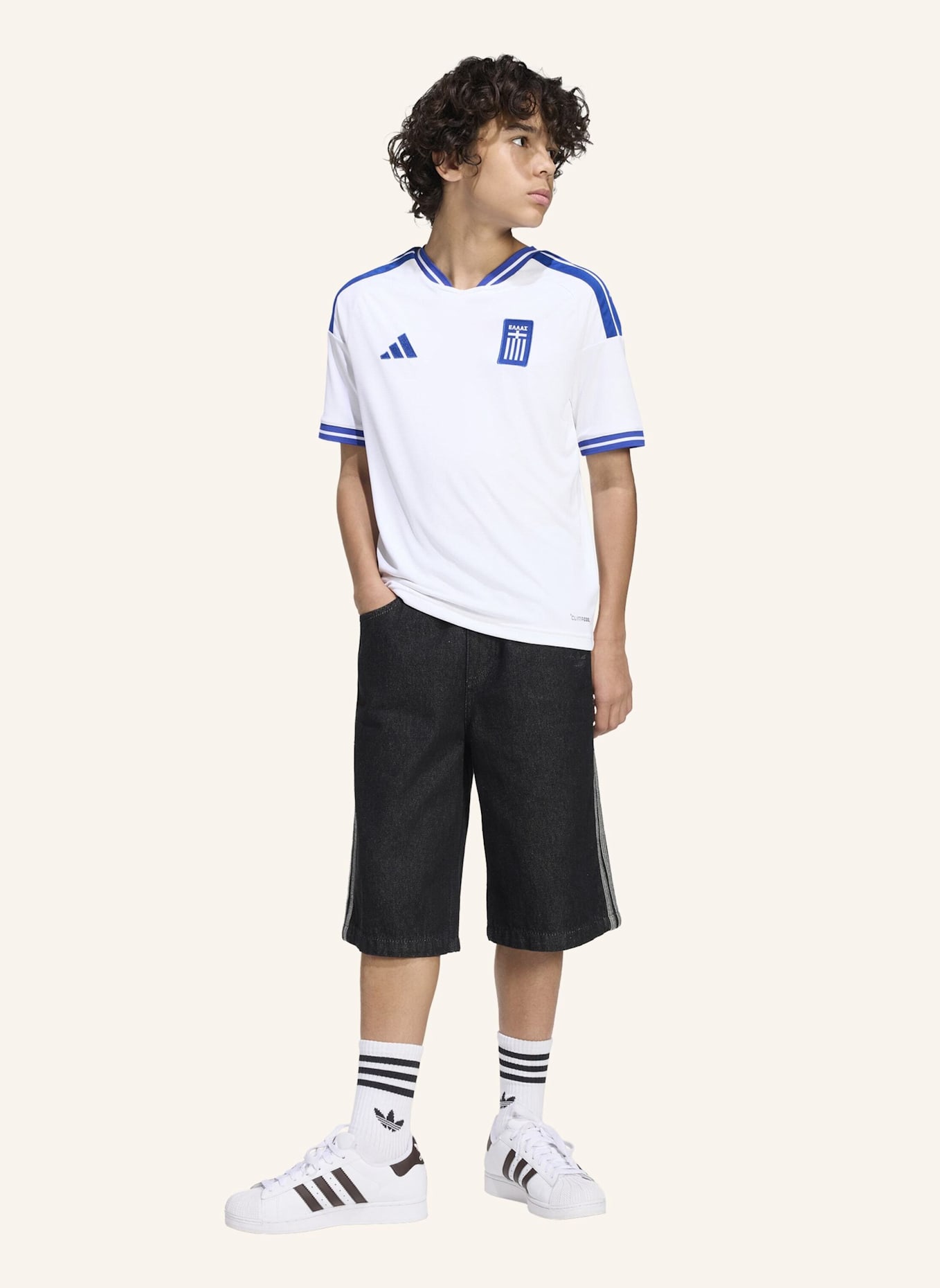adidas GRIECHENLAND 26 HEIMTRIKOT FÜR KINDER: WEISS