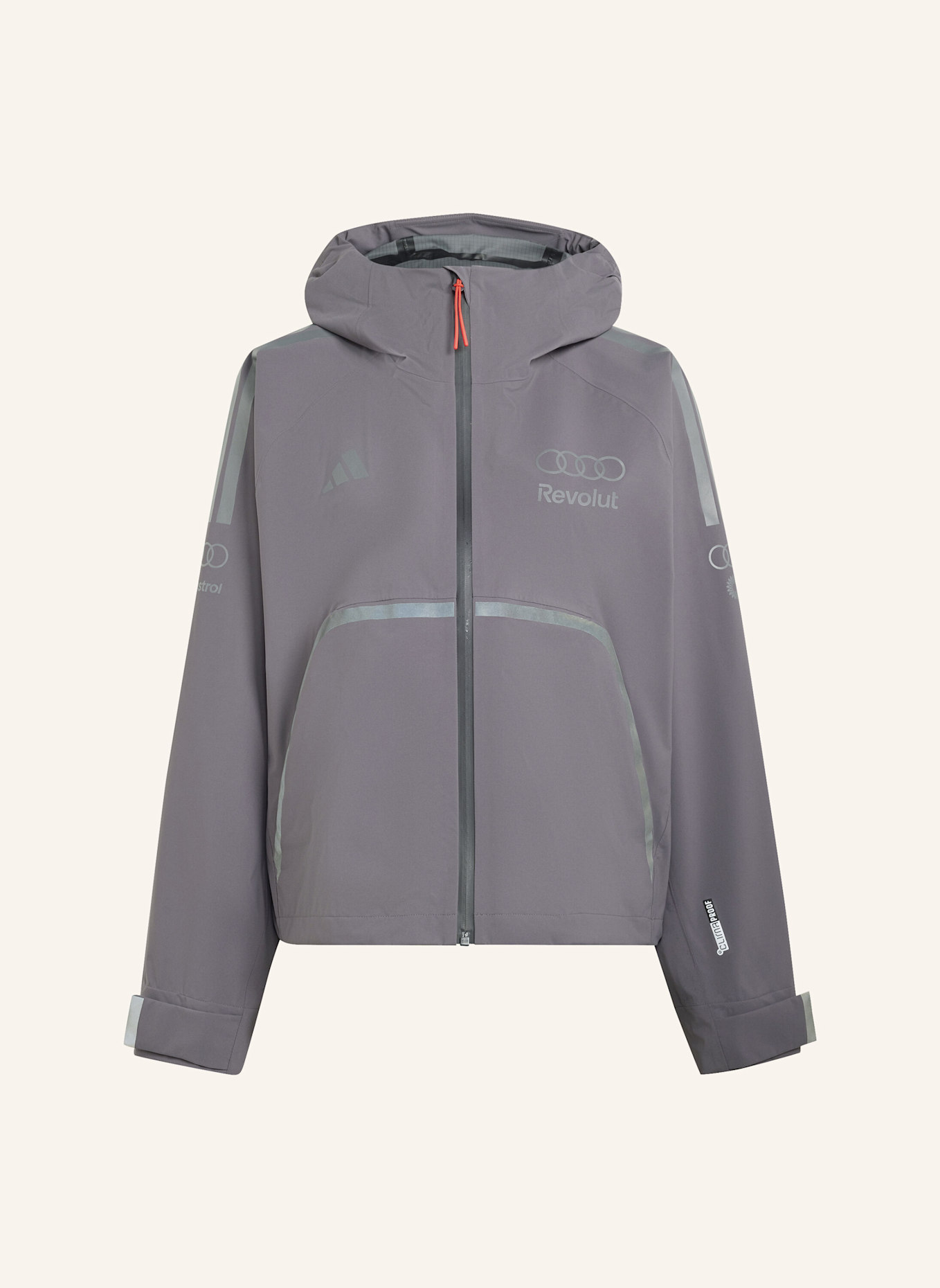 adidas AUDI REVOLUT F1 TEAM ENGINEERS & MARKETING REGENJACKE: GRAU