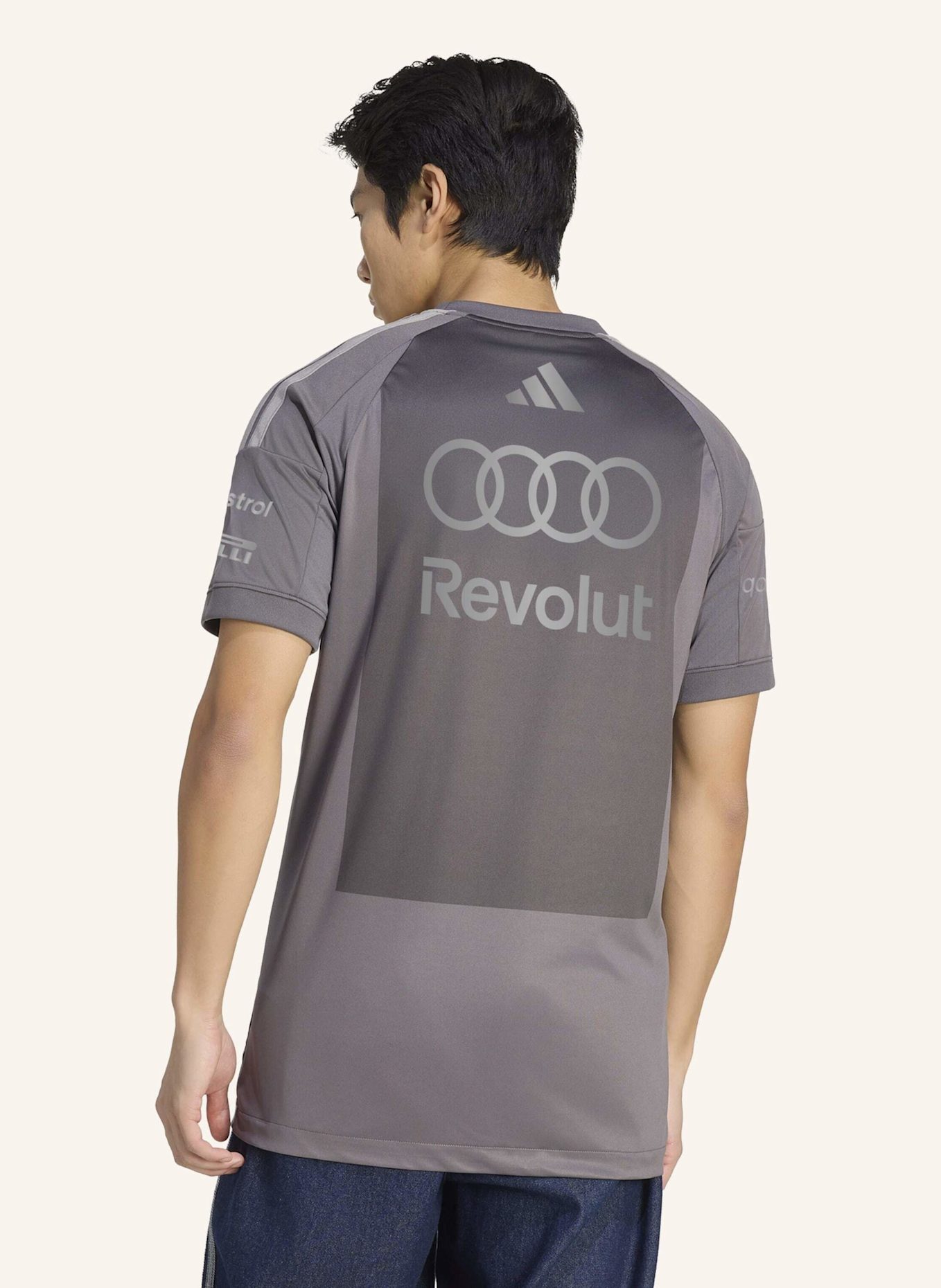 adidas AUDI REVOLUT F1 TEAM DRIVER REPLICA T-SHIRT: GRAU