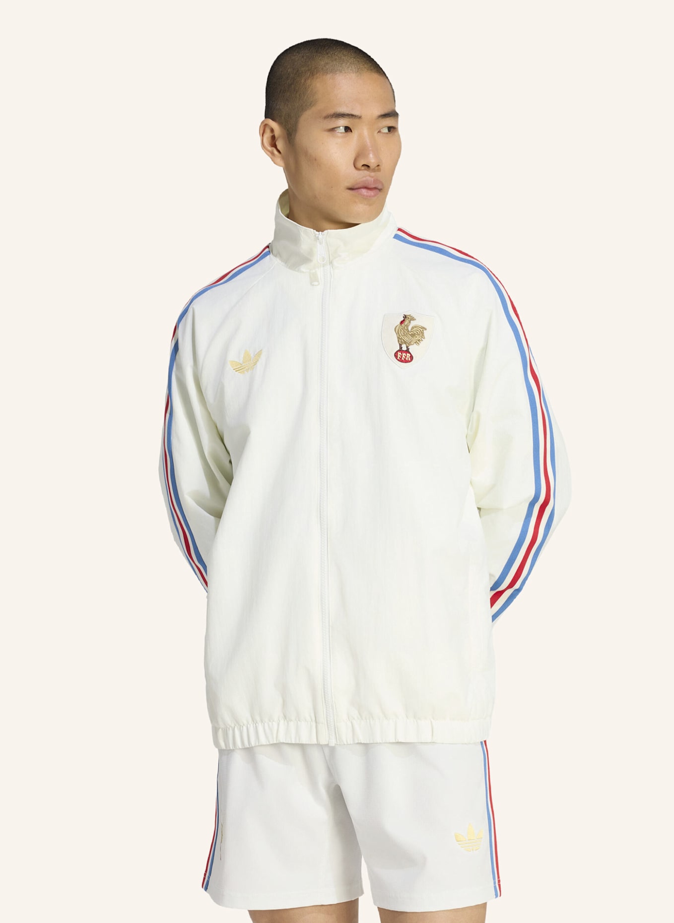adidas FRANKREICH RUGBY 120 YEARS CRUNCH ANTHEM JACKE: WEISS
