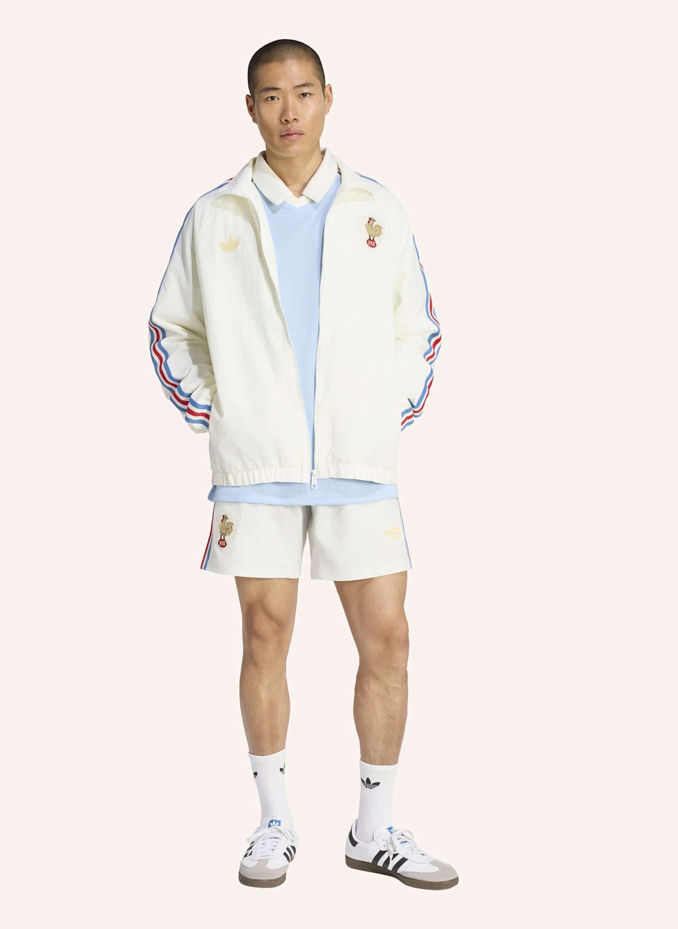 adidas FRANKREICH RUGBY 120 YEARS CRUNCH ANTHEM JACKE: WEISS