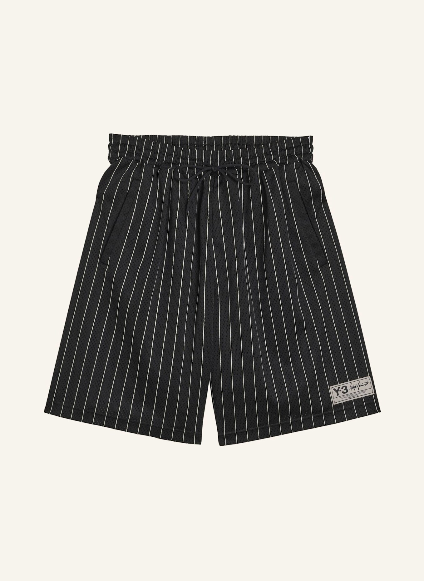 Y-3 Y-3 MESH NADELSTREIFEN SHORTS: SCHWARZ