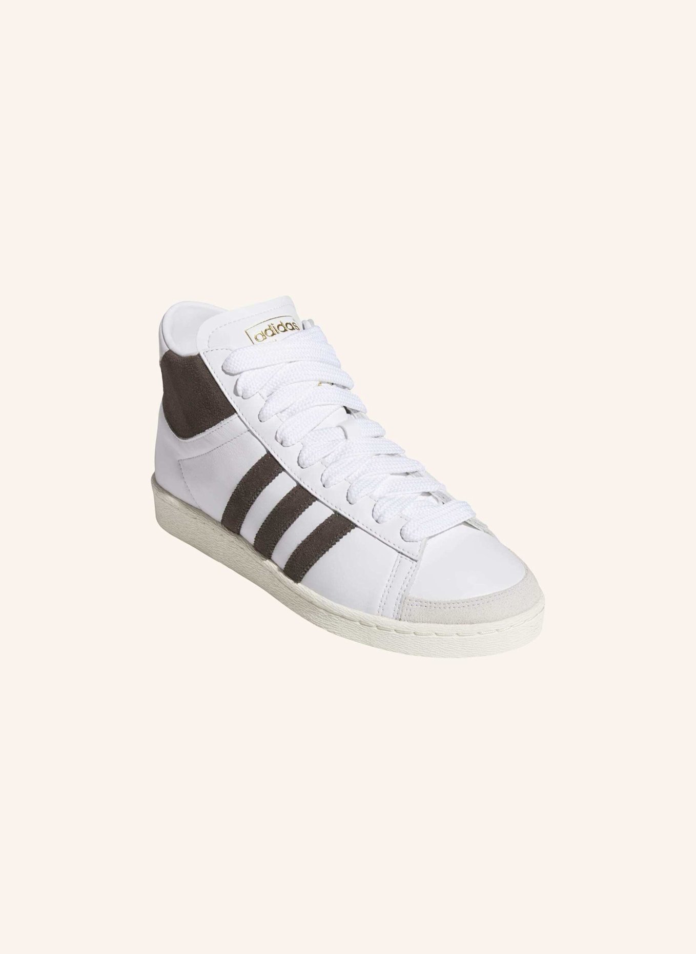 adidas Originals JABBAR HI SCHUH: WEISS/ BRAUN