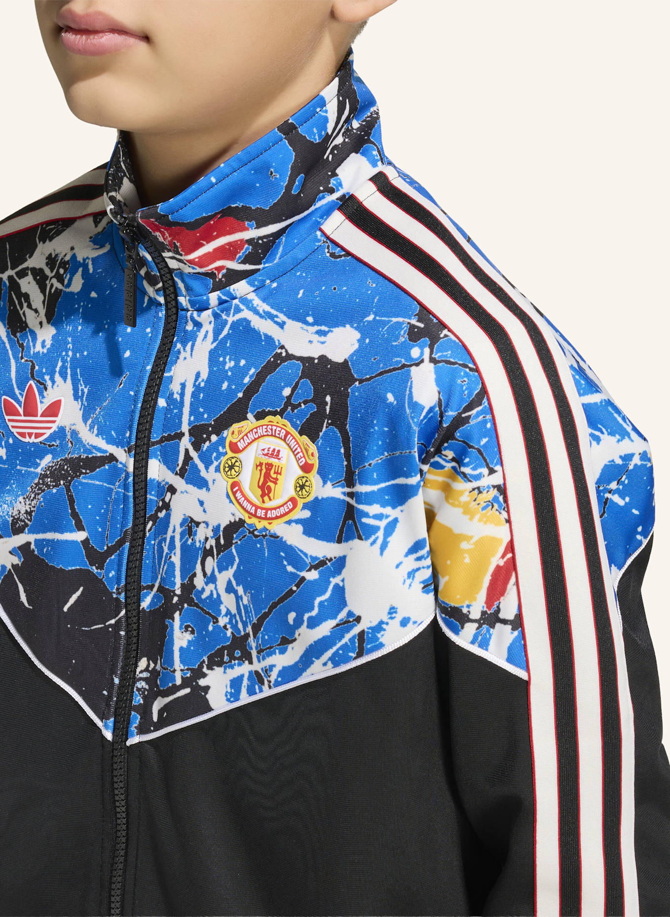 adidas MANCHESTER UNITED STONE ROSES KIDS TRAININGSJACKE: SCHWARZ