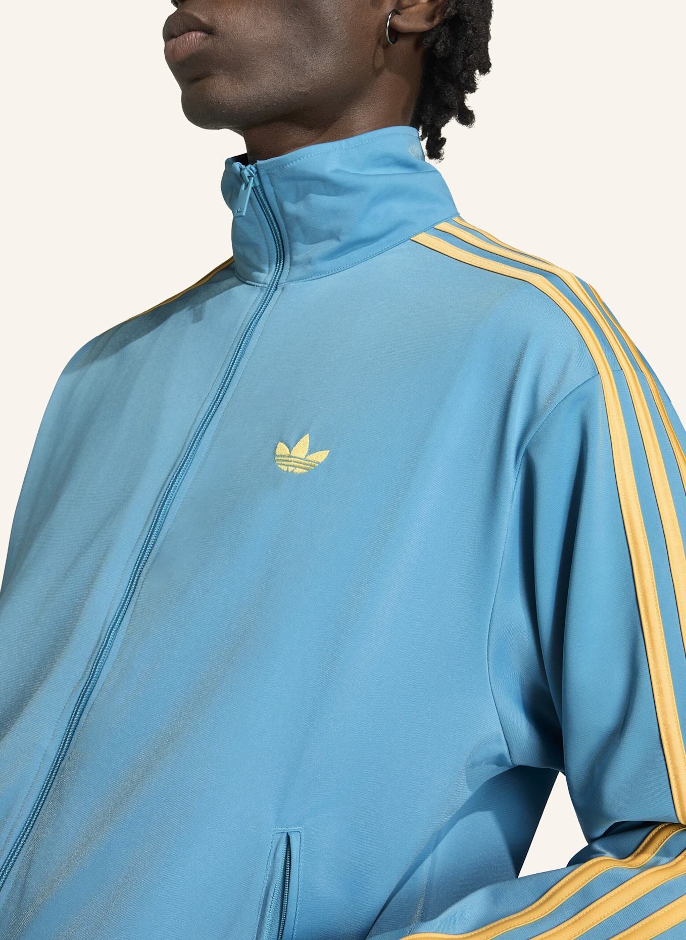 adidas Originals Sweatjacke FIREBIRD mit Galonstreifen: BLAU/ ORANGE