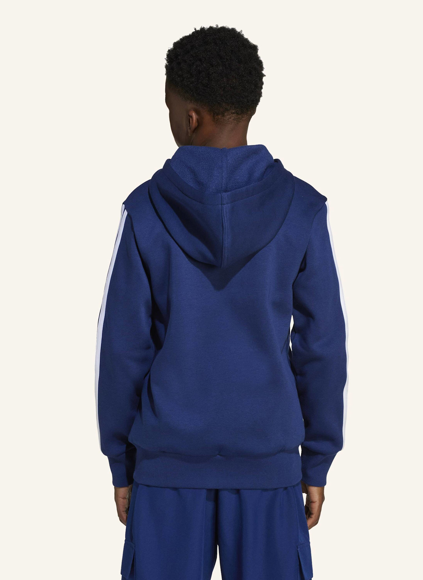 adidas Sweatjacke ESSENTIALS FULL ZIP: BLAU/ WEISS