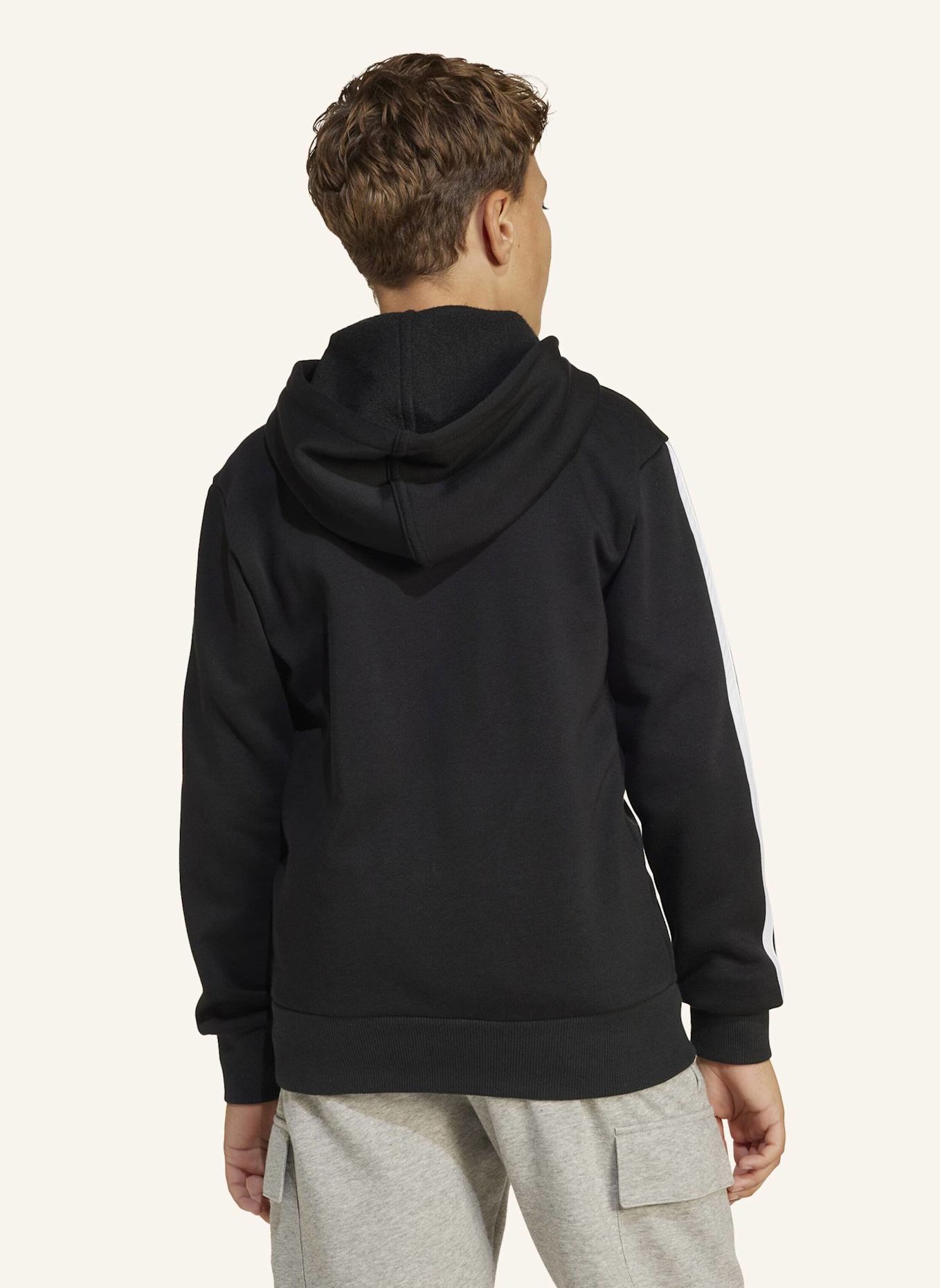 adidas Sweatjacke ESSENTIALS FULL ZIP: SCHWARZ/ WEISS