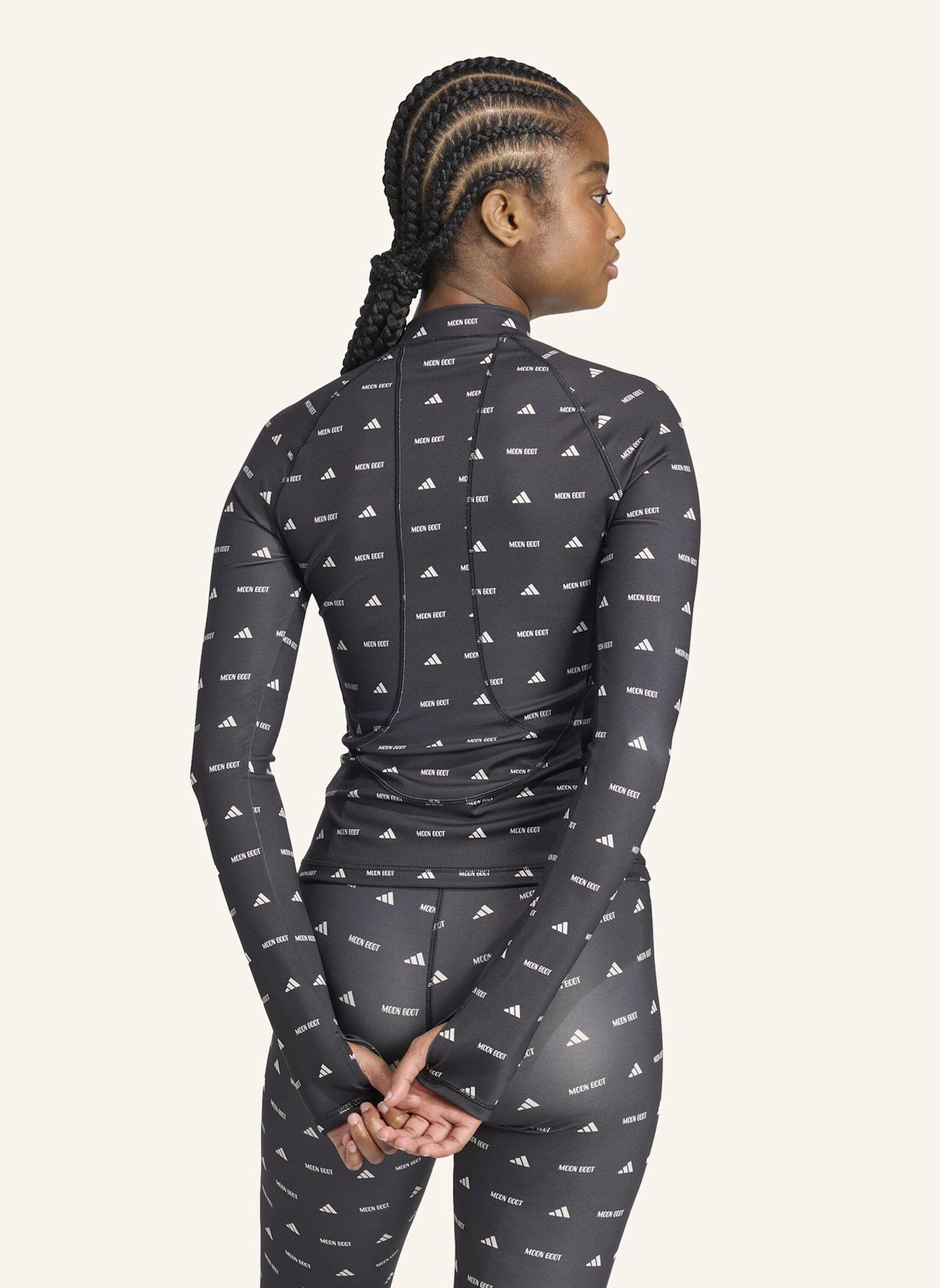 adidas ADIDAS X MOON BOOT LANGÄRMLIGES SHIRT, ENG ANLIEGEND: SCHWARZ/ GRAU