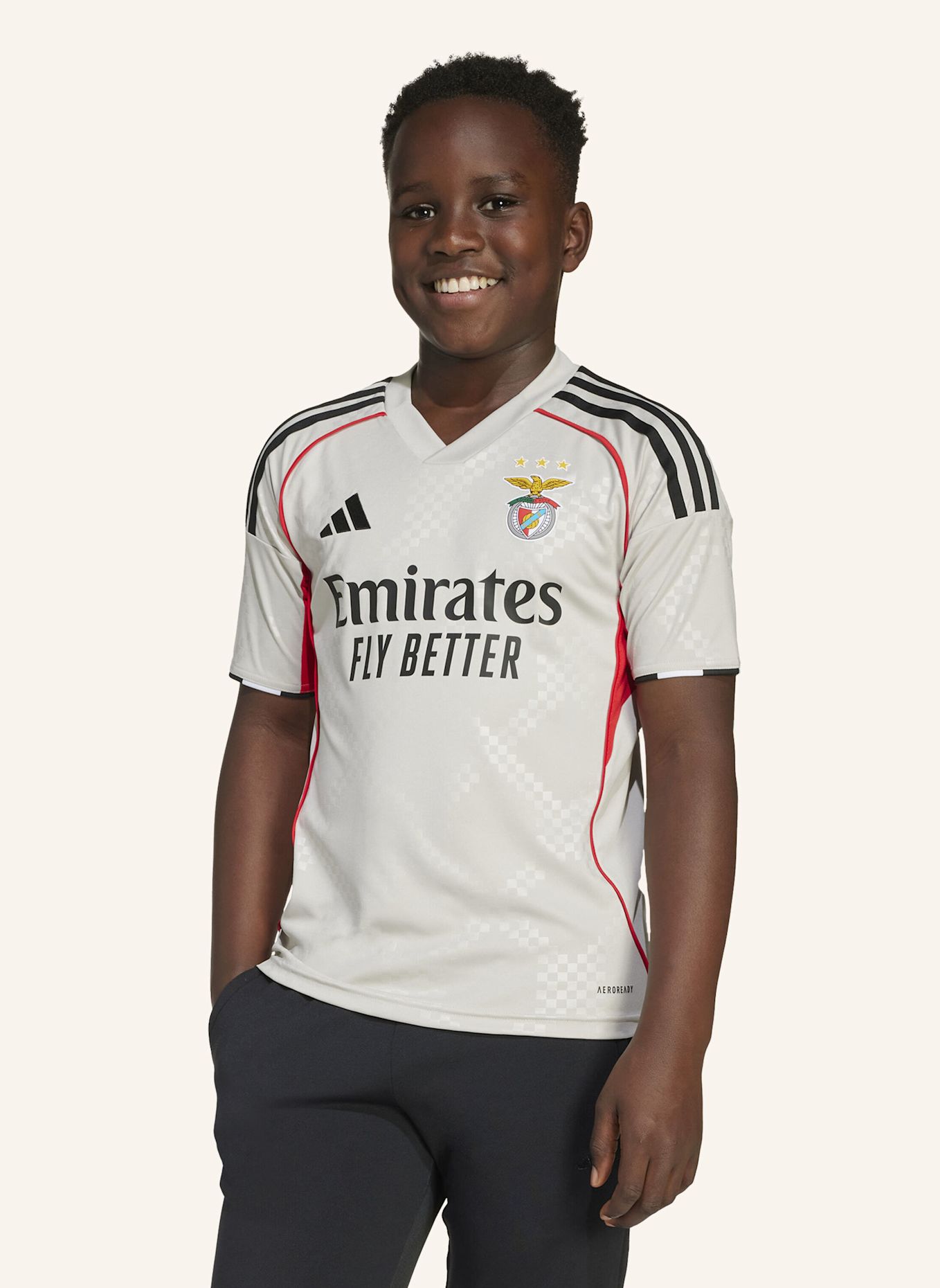 adidas BENFICA LISSABON 25/26 KIDS AUSWÄRTSTRIKOT: BEIGE