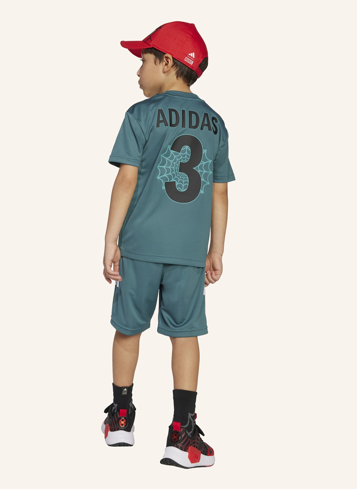 adidas MARVEL SPIDER-MAN T-SHIRT-SET FÜR KINDER: TÜRKIS/ WEISS